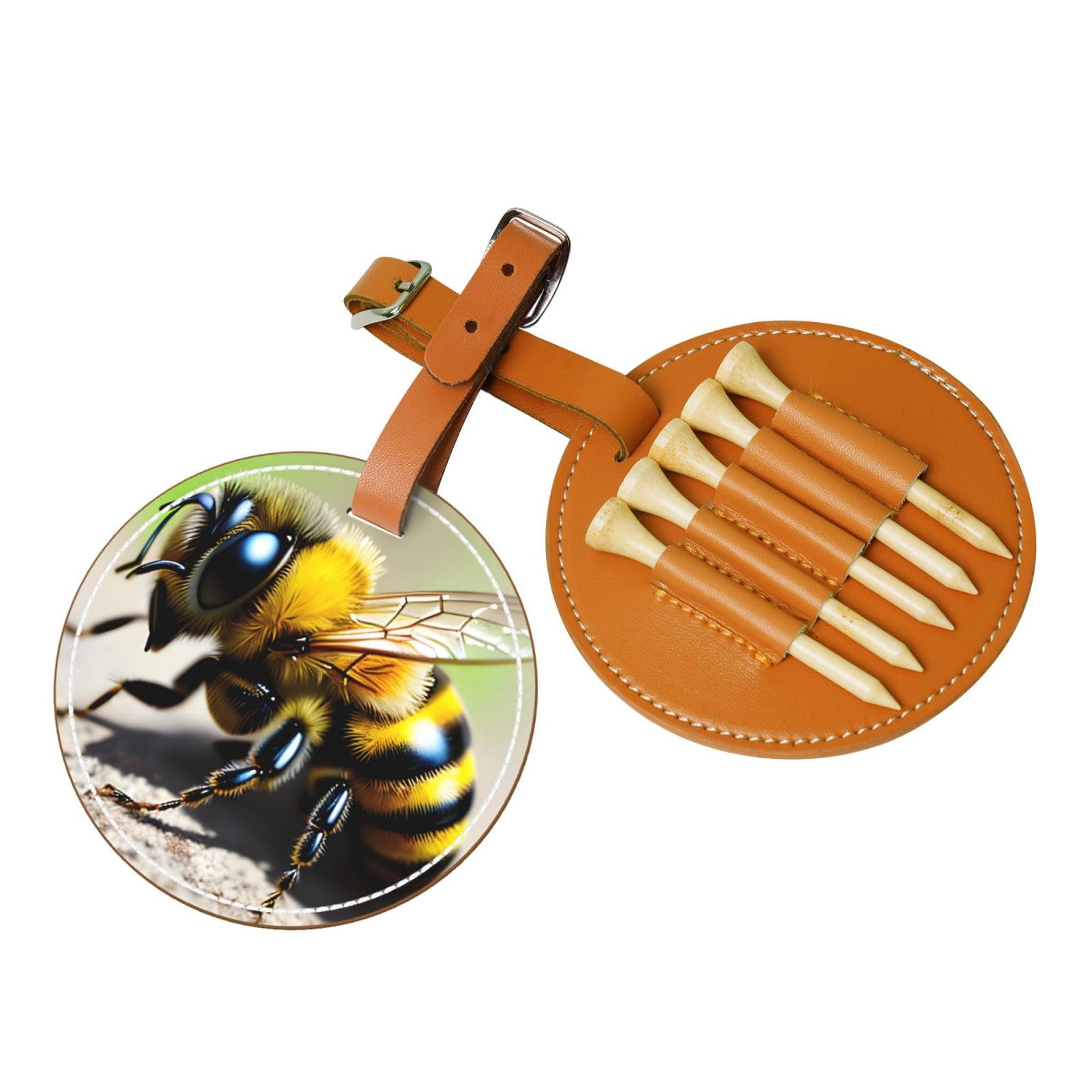 WXXWXD Cute little bee Printed Golf Tee Storage Bag - Portable Storage, Easily Organize Tees