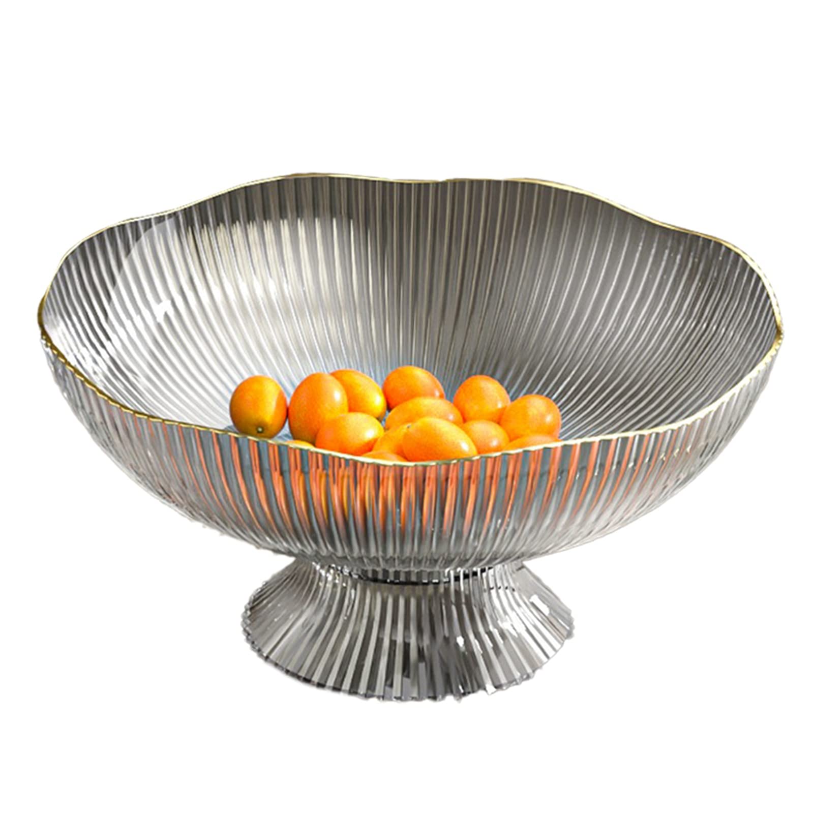 Tazón de Frutas, de Frutas Tazones Decorativos con Orificios de Drenaje Pedestal de Base Desmontable Tazón de Frutas para Mesa Encimera Tazones de Frutas Decorativos para el (Gris)