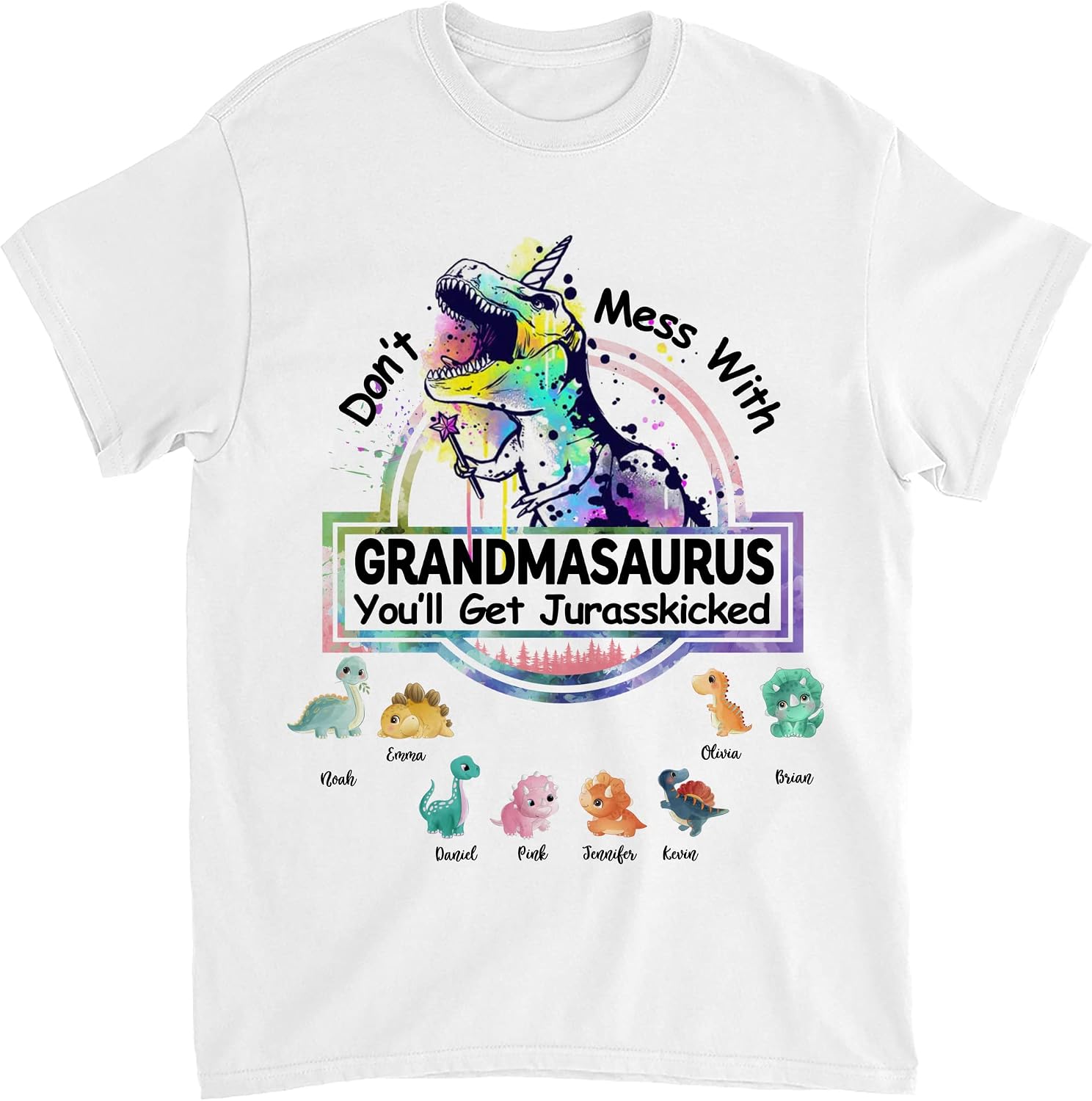 Gossby Personalized Custom Shirt - Don_t Mess with Grandmasaurus Personalized T Shirt-Grandma Saurus Grandma Shirt, Gr