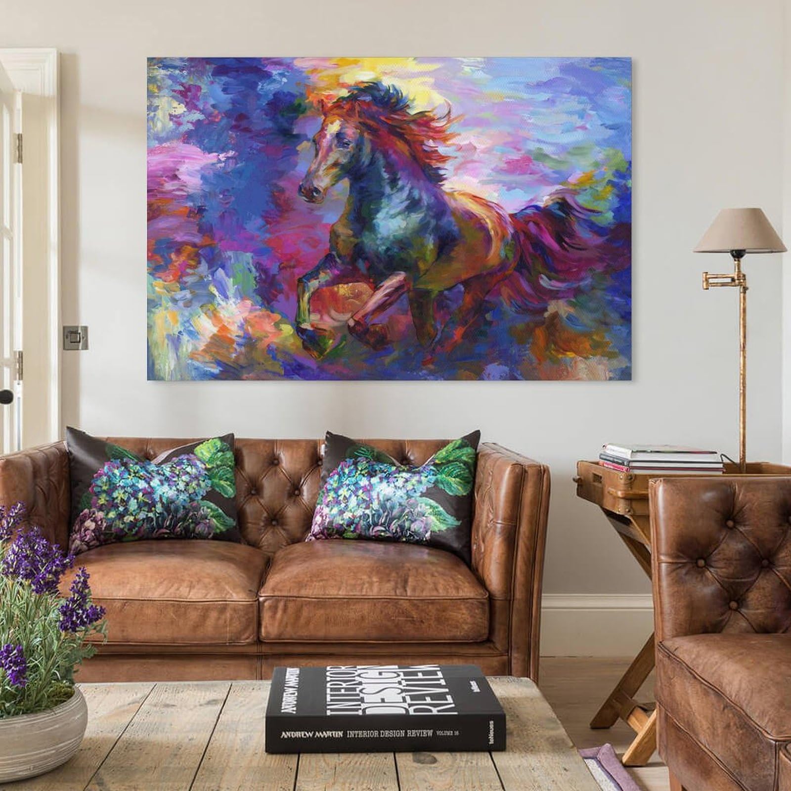Amazon.co.jp: 馬の抽象画 アートパネル キャンバス 壁アート