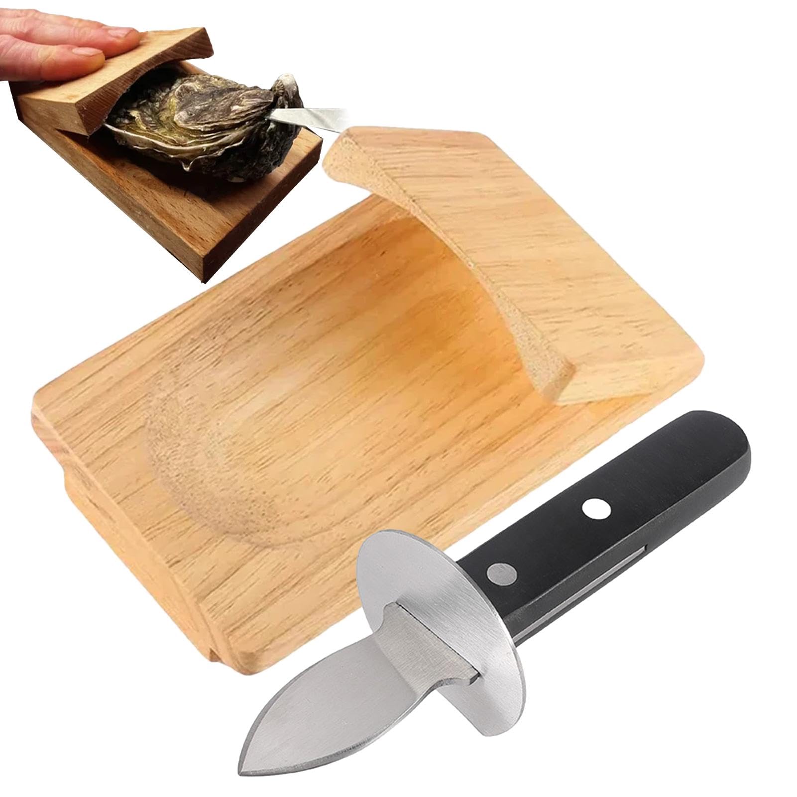 Austernmesser und Austernklammer Set, Austernöffner Austernschäler Handschutz Meeresfrüchte Werkzeug, Ergonomischer Schalentieröffner Küchenzubehör für Zuhause, Restaurant, Party, Camping, Picknicks