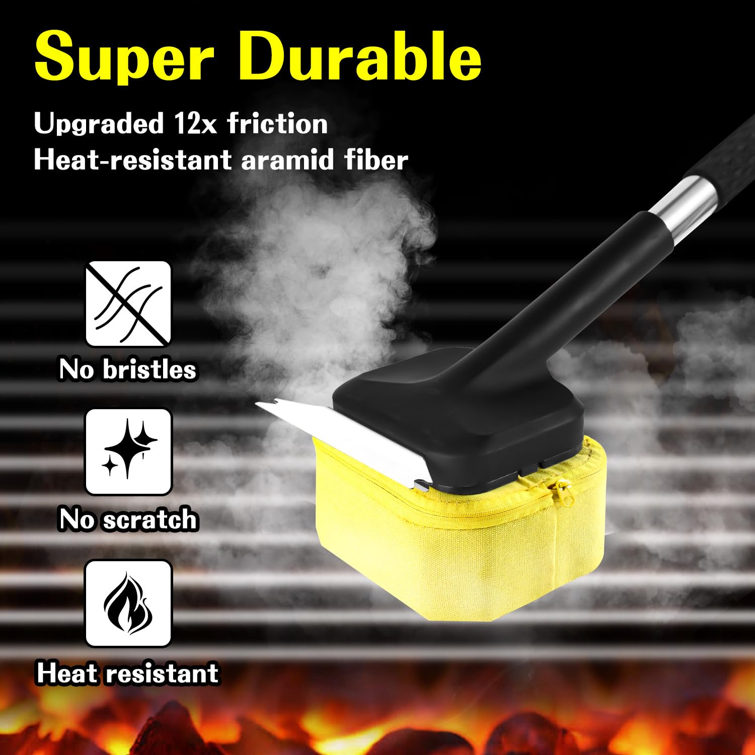 Cepillos para parrilla, dos juegos de 7,5 cm de grosor