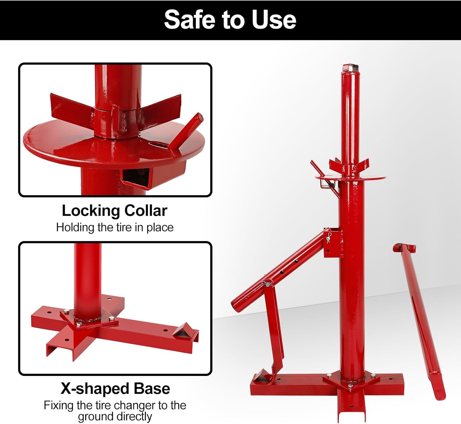 EASYBERG Portable Manual Tire Changer with Duck Head Adapter Kit for 8" - 16" Car Tires