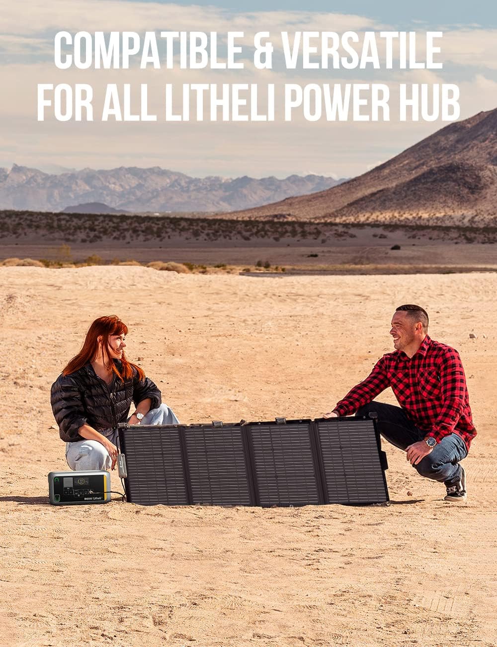 Litheli 200W Tragbare Solarmodule, Solarbatterie-Ladegerät mit verstellbarem Ständer, wasserdichtes IP65 faltbares Solarmodul-Kit für Wohnmobil, Wohnwagen, Zuhause