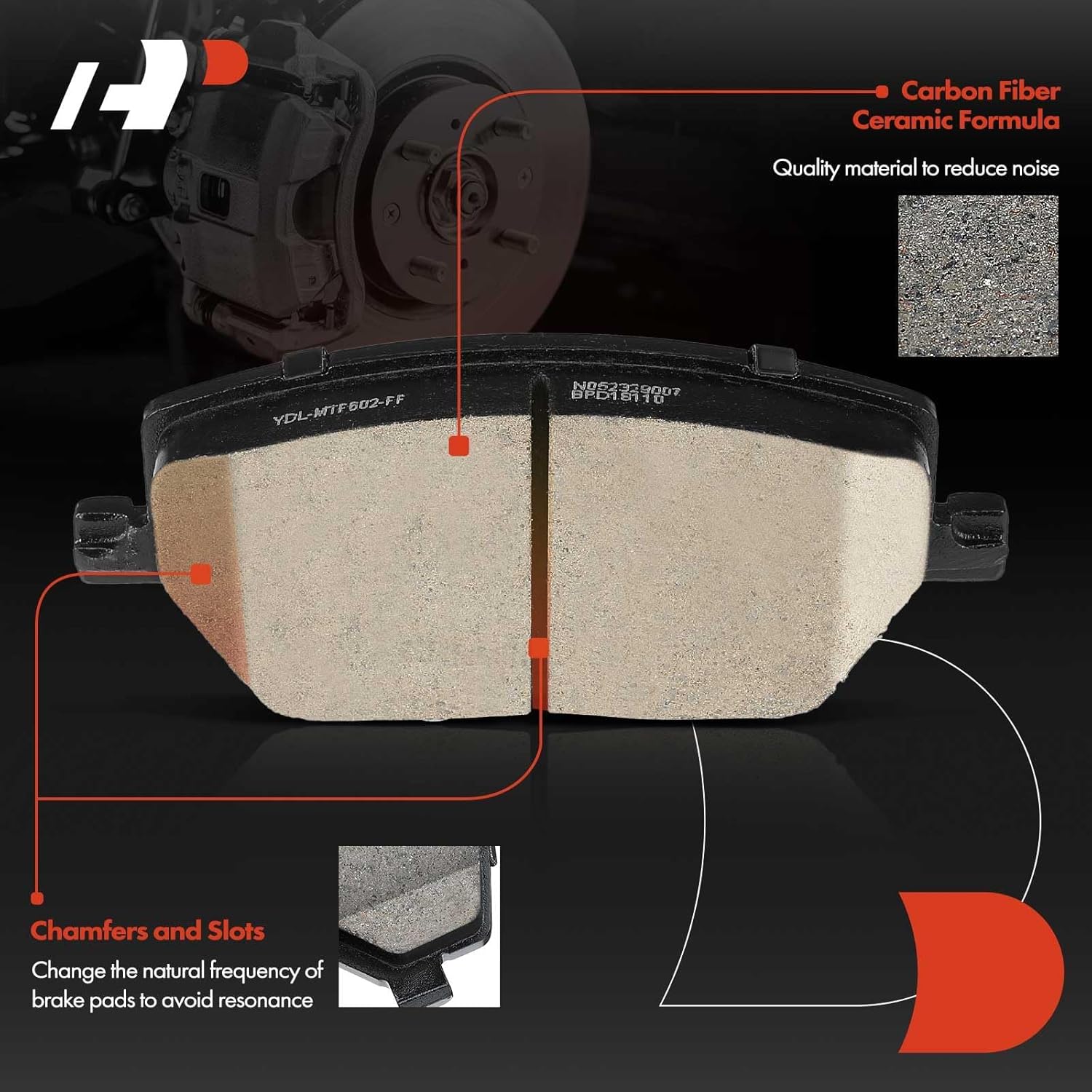 A-Premium Front Ceramic Brake Pads Set Compatible with Jeep Compass 2017-2022, Renegade 2015-2022 & Fiat 500X 2016-2021, 4-Pack