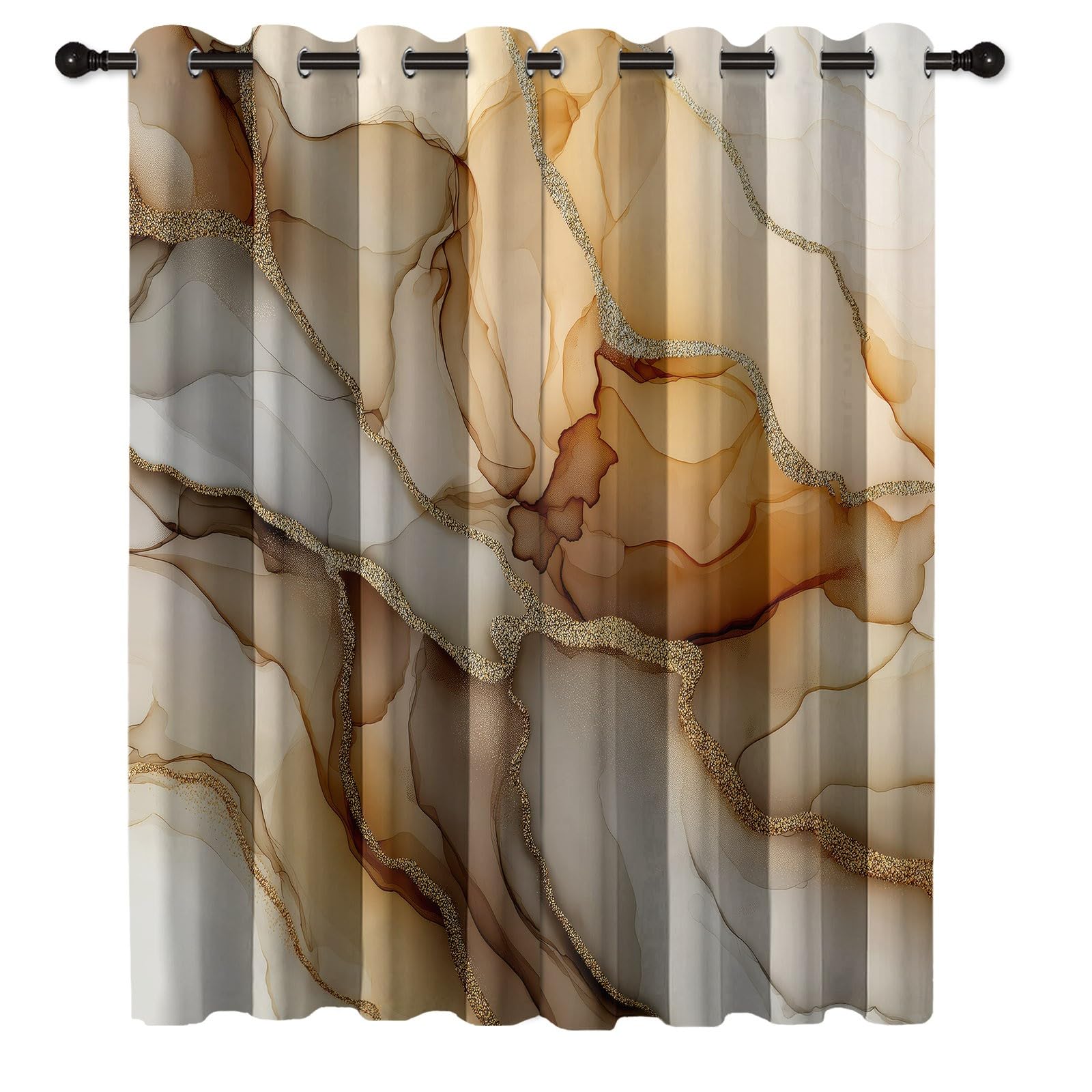 Generisch Juego de 2 cortinas opacas con ojales, 260 x 140 cm, mármol de