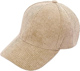 LABANCA Unisex Corduroy Cotton Baseball Caps Solid Low Profile Adjustable Baseball Cap Classic 6 Panels, Beige