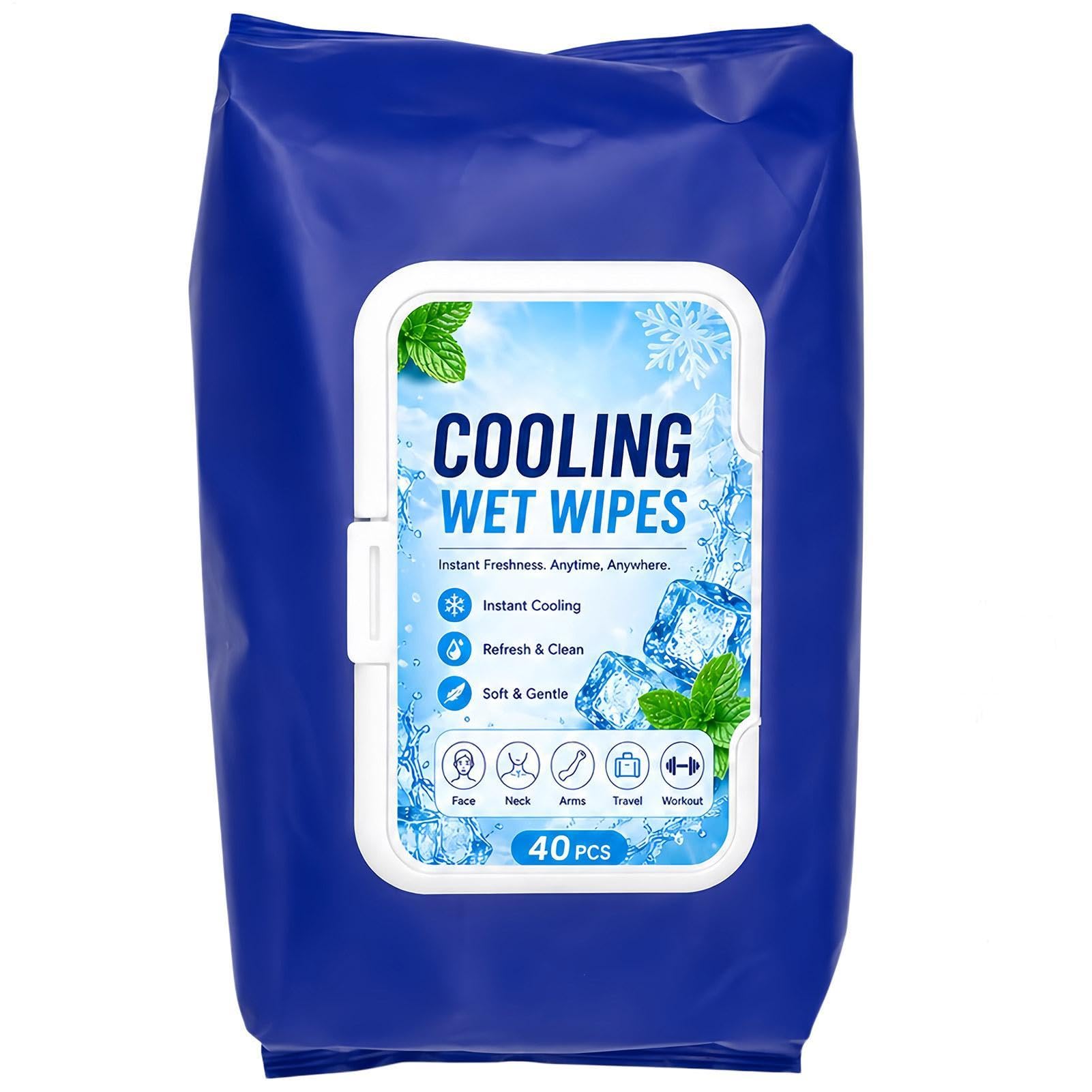 Cooling Wipes, 40 Pieces Instant Comfort Towels, Portable Refresh Cloths