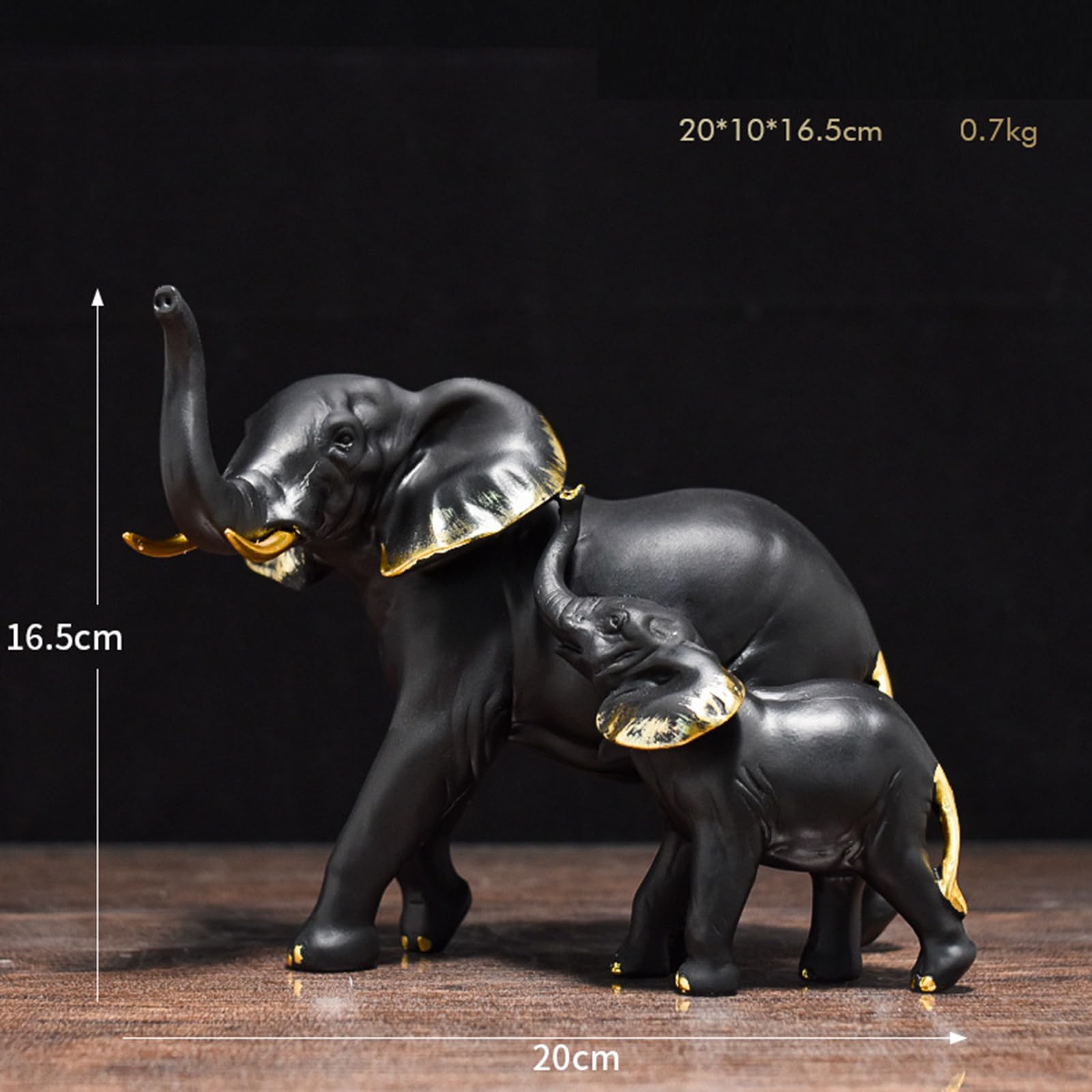 Estatua decorativa de elefante, figura de resina para decoración del hogar, perfecta para sala de estar, dormitorio o apartamento, diseño dorado único, opción