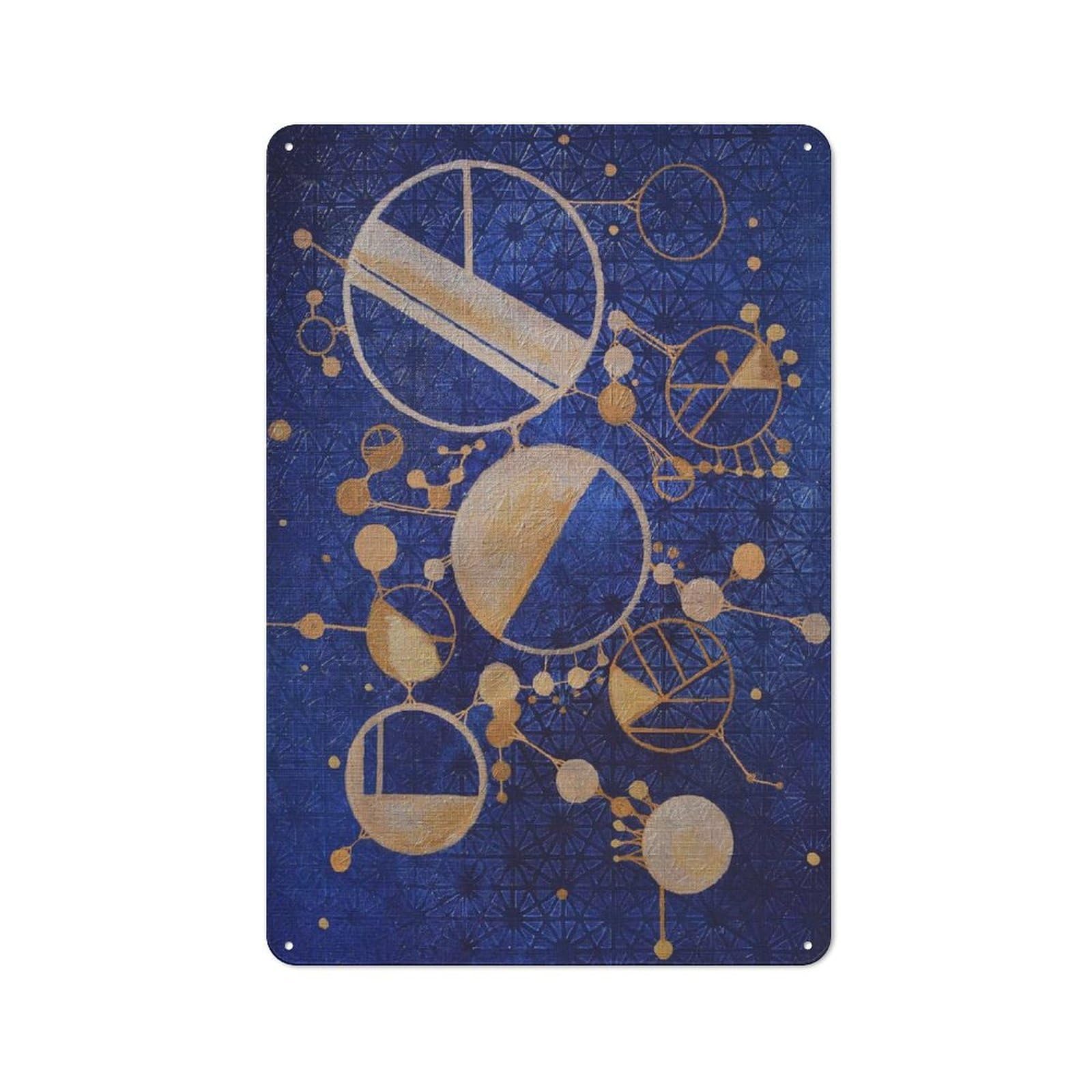 Understated Office Metal Sign 30x20cm Featuring Blueprint, Studio Wall Plaque for Office, Study, Studio Or Hallway