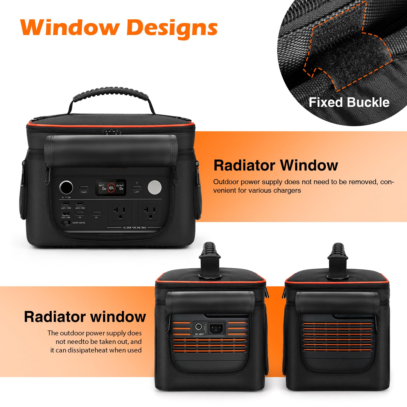 Tragbare Tragetasche, kompatibel mit Jackery Explorer 500 V2, wasserdichte Reisetasche Aufbewahrungstasche mit Taschen für Powerstation Solargenerator, Ladekabel und Zubehör