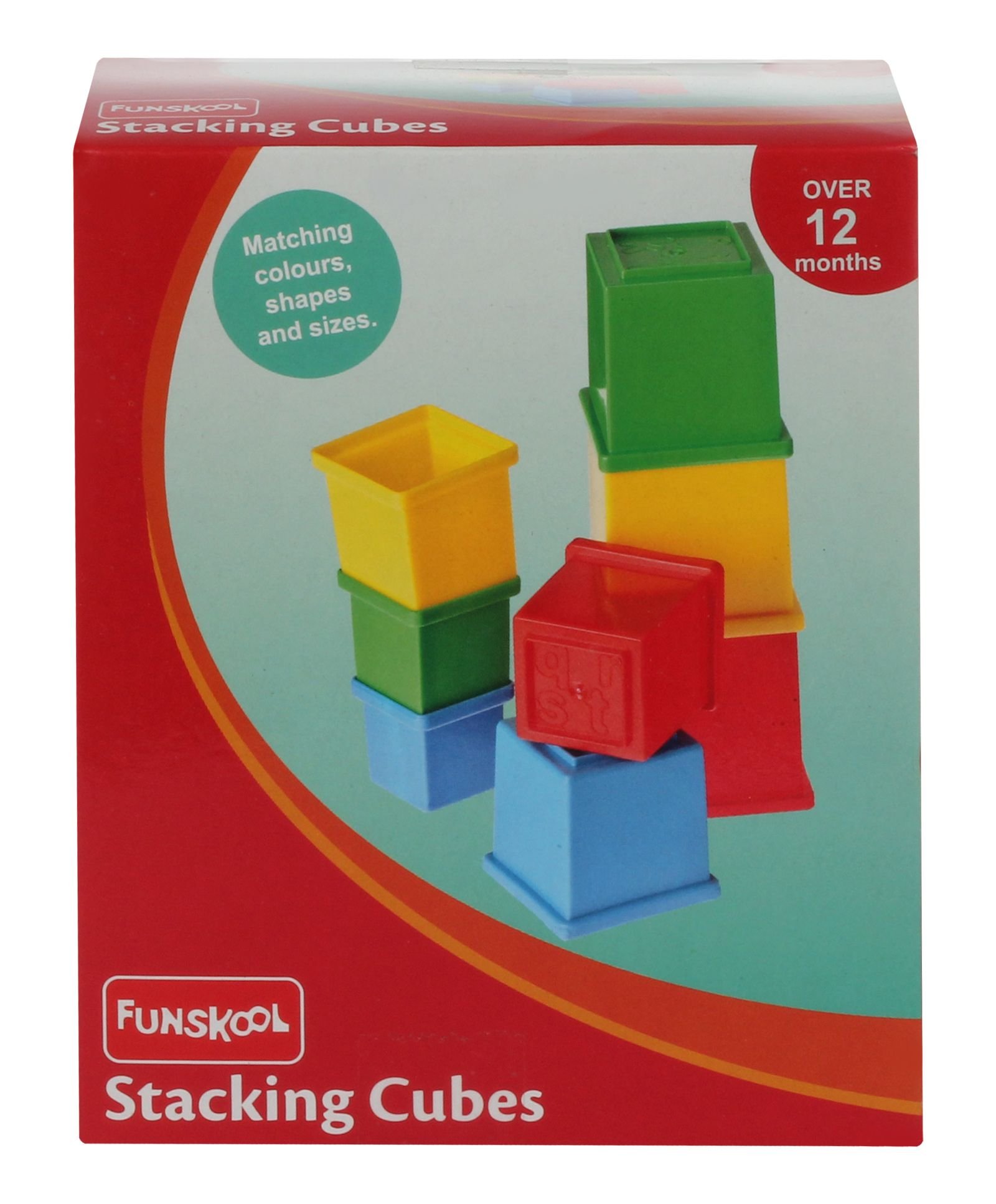 Funskool Giggles, Stacking Cubes , Multicolour stacking Blocks with Alphabet, Helps to Sort,Stack and Nest, 12 months & above, Infant and Preschool Toys - Image 2 thumbnail