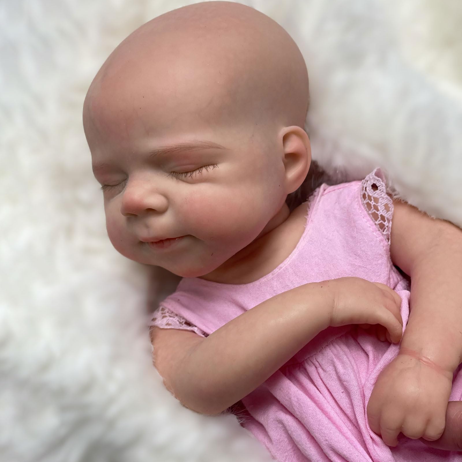 Gileutay 12inch/32cm Real Silicone Baby Doll Full Body Girl Realistic Reborn Dolls Lifelike Hand Painted Sleeping Newborn Babies for Toddlers - Image 4