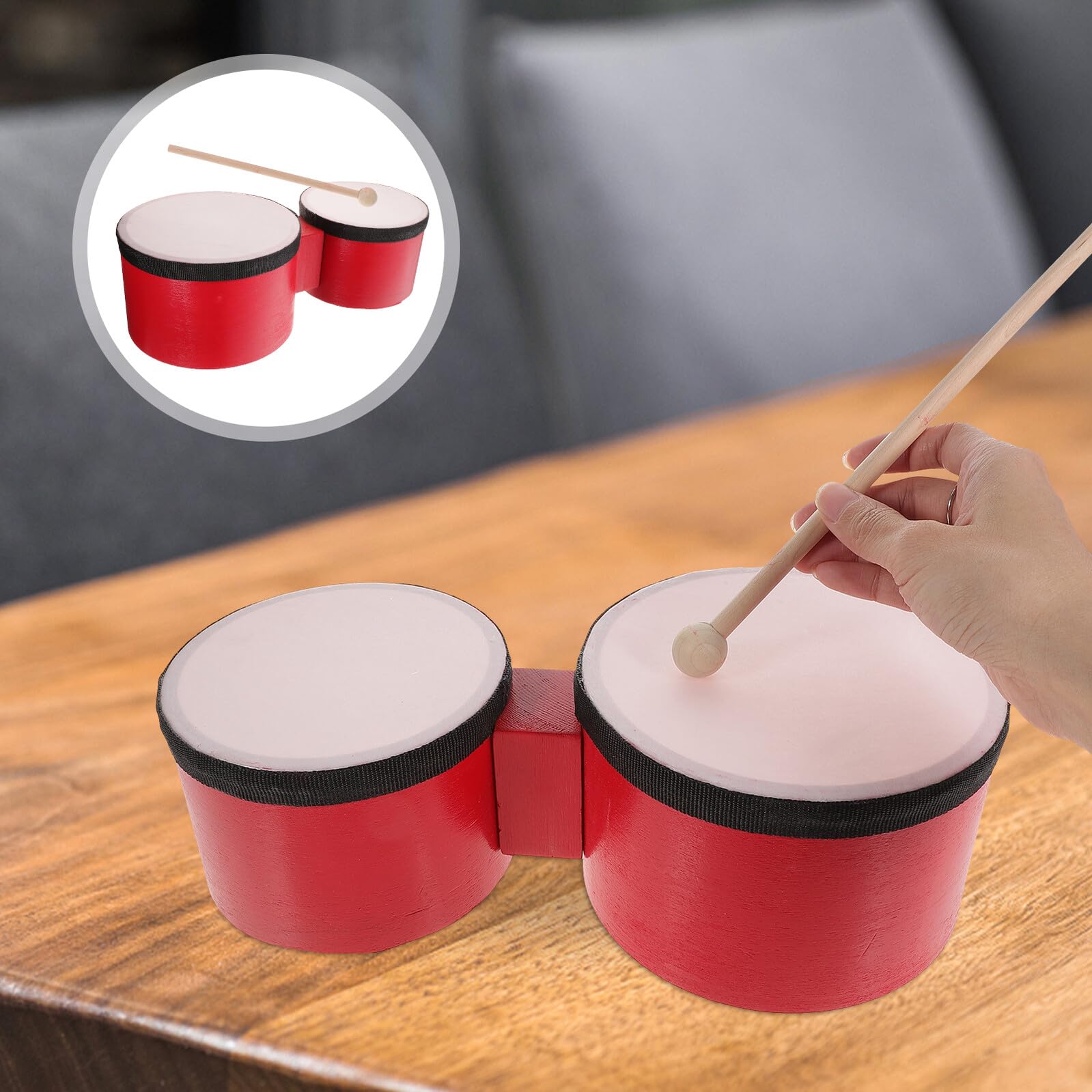 Batteria per Ragazzo Ragazza 8-12 Anni Bongo Tamburi Bonghi Percussione Set Educativo Compatto Leggero Sicuro Strumenti Musicali Giocattolo Didattico