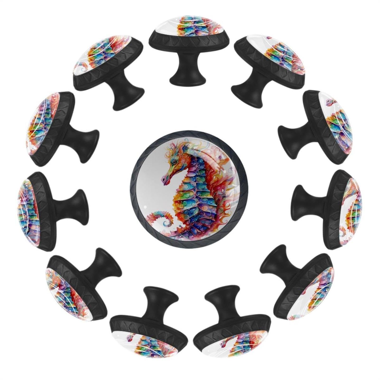 Boutons de tiroir en verre transparent multicolores pour armoire cuisine maison