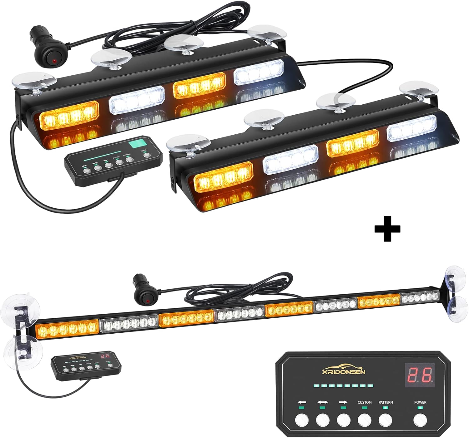 XRIDONSEN Emergency Dash Strobe Lights & Emergency Traffic