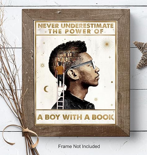 Miniatura 7 de Educational African American Wall Art - Black Men Inspirational Wall Decor for Boys, Student, Teen - positive Quotes Classroom Decorations - Black