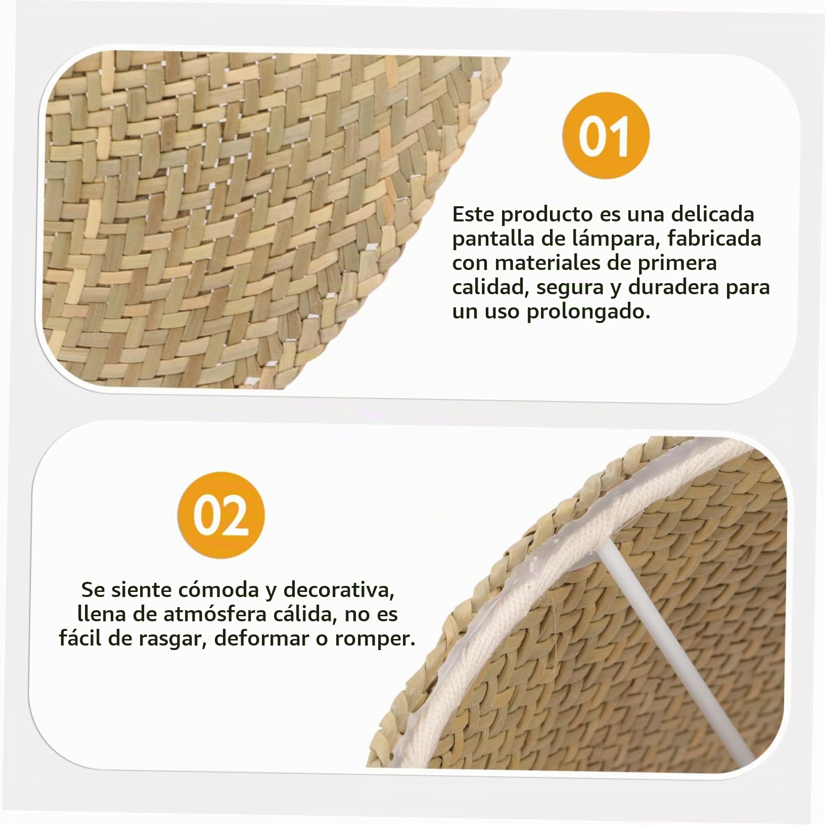 SHINEOFI Pantalla Mesa De Ratán De Estilo Rústico Cubierta Decorativa Para Lámparas De Mesa De Natural y Elegante