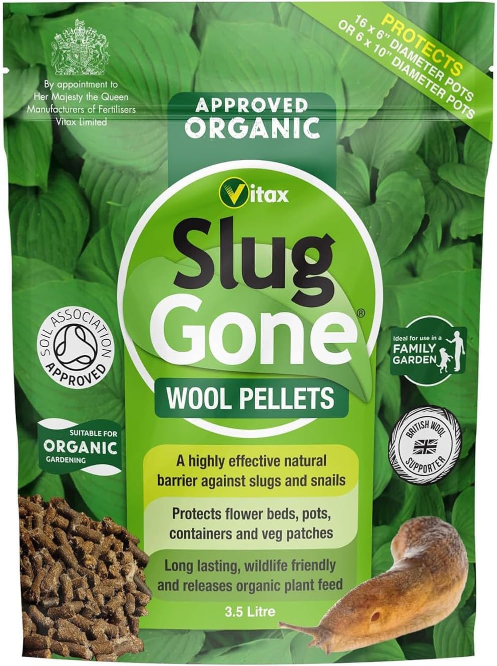 Slug Gone Wool Pellets 3.5L (Pack of 1) – Natural Slug Repellent & Barrier | Slug Killer & Snail Killer | Pet Friendly Slug Pellets for Garden | Nematodes for Slugs Alternative
