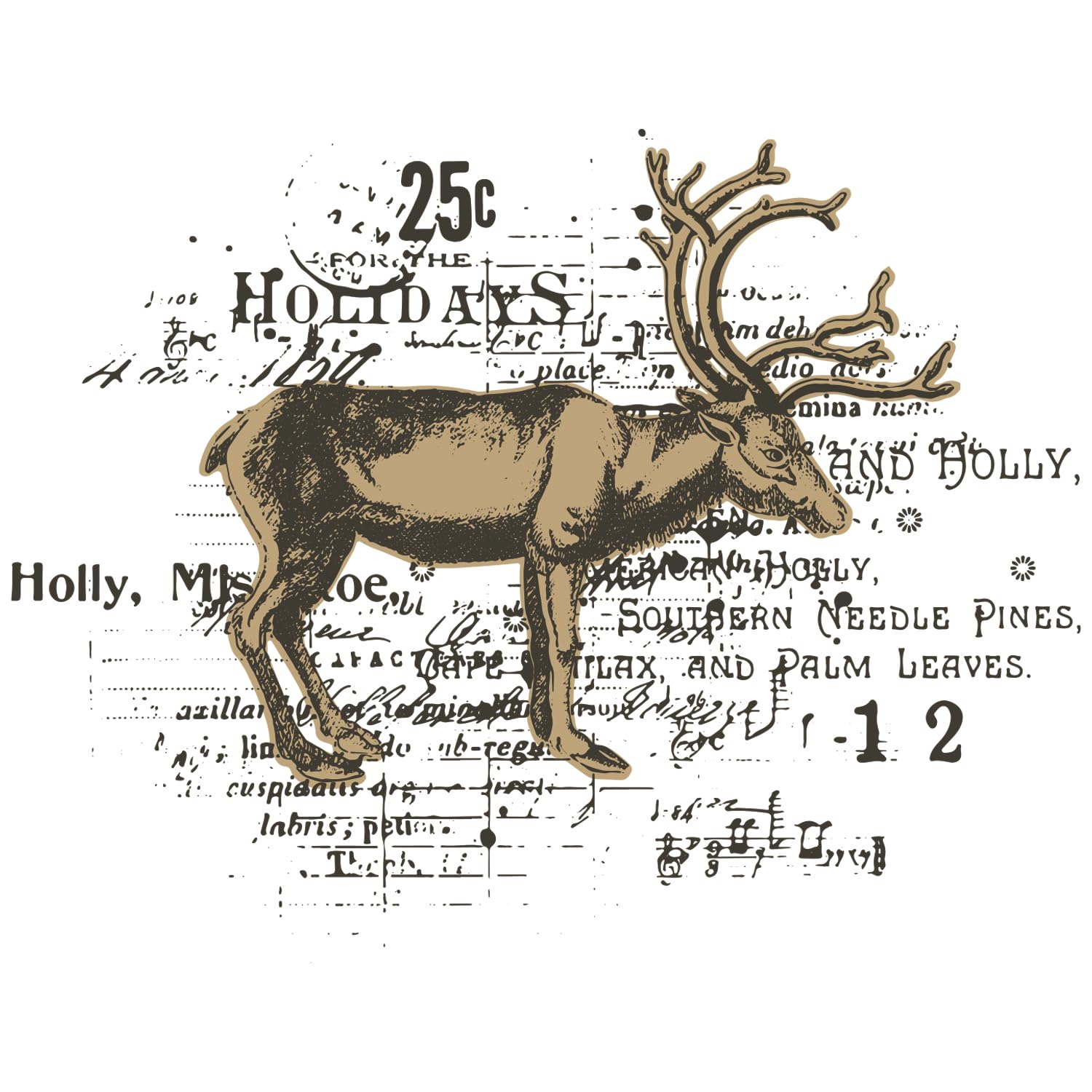Sizzix Clear Stamp w/Framelit Die Reindeer Mix Cluster by 49 and Market, Clear/Silver