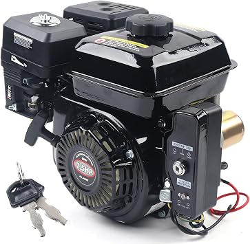 212cc 7.5HP 4 Stroke Gas Engine, 3600RPM Gas Engine with Forced Air Cooling 4-Stroke Electric Start Motor Industrial Grade OHV Gasoline Engine Go Kart Gas Engine Motor for Mowers Garden Tiller