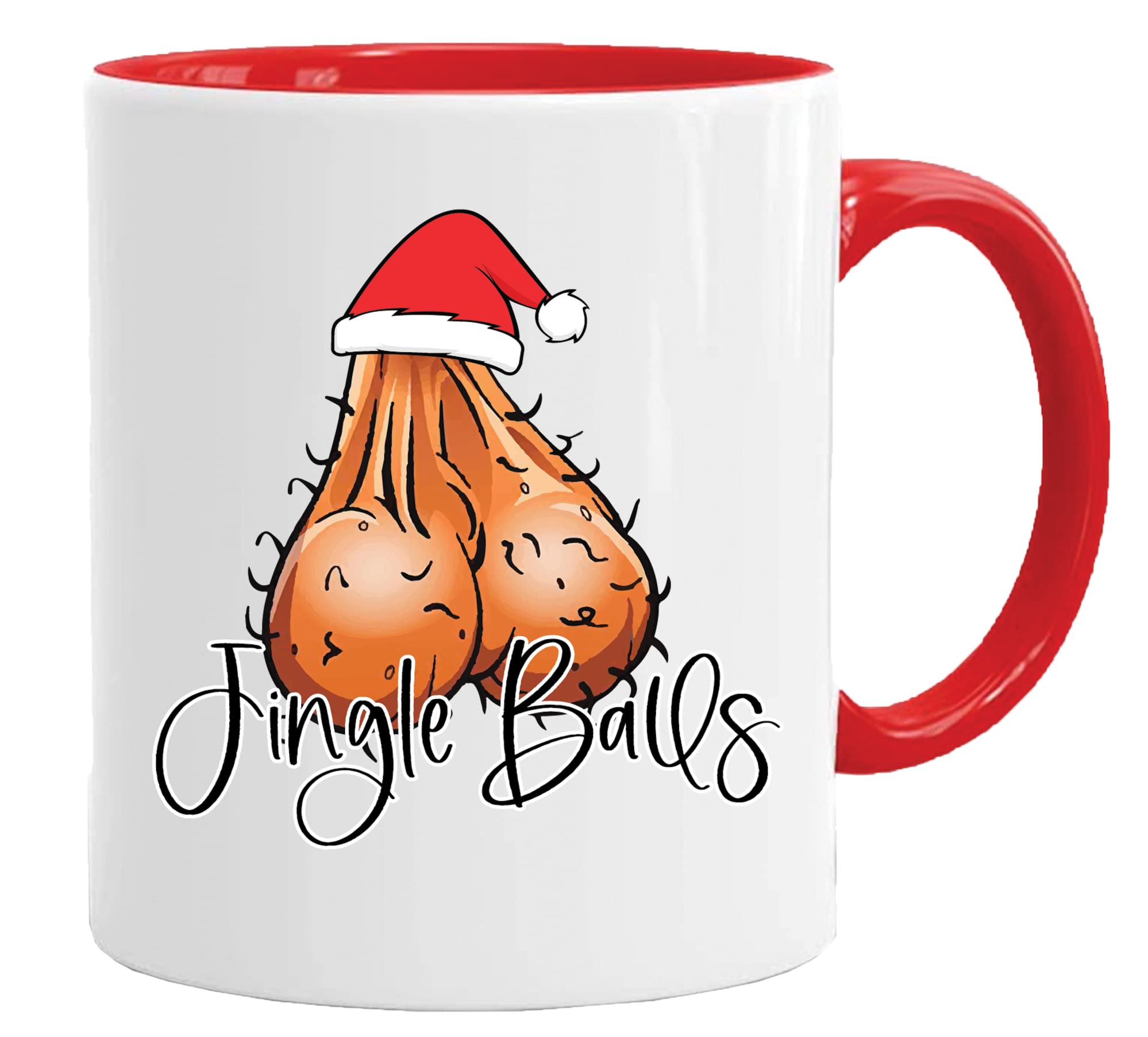 Acen Merchandise Women's Jingle Balls Christmas Mug | Reindeer Coffee Mug | Novelty Xmas Tea Latte Cappuccino Cups | Festive Design Mugs | Santa Chrismtas Mug | Secret Santa Gift | Gifts For | Secret Santa Gifts (Jingle Balls)