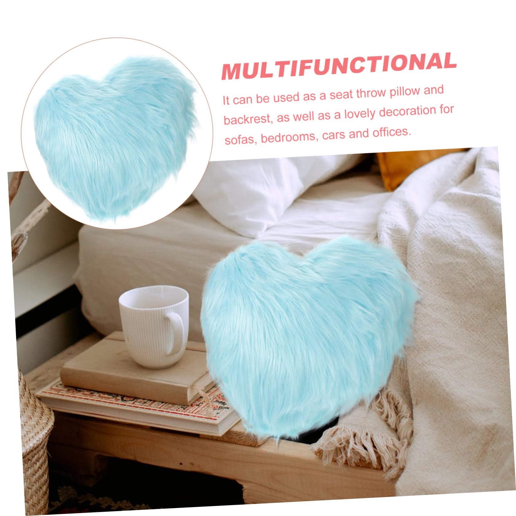 ULTECHNOVO Cuscino a Cuore in Peluche, Morbido, Decorativo per Divano | Peluche e Poliestere, per Camera e Auto, da Abbraccio, Stile Estetico Compatto