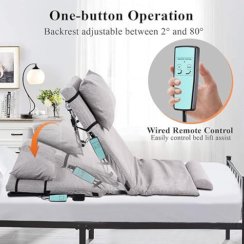 Miniatura 4 de Respaldo de cama de elevación eléctrica, asistencia de elevación de cama, asistencia de cama para ancianos con control remoto con almohada