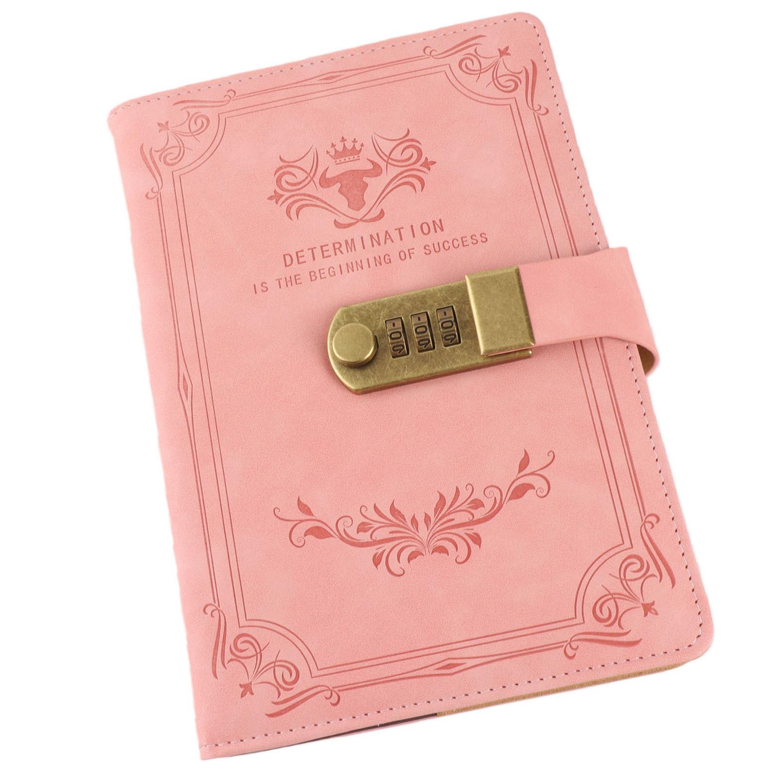 Generic Lock Journal Bezpieczny i Niezawodny Wodoodporny Notatnik z Miejscem na Długopis dla Nastolatek 5,8 X 8,3 ze Sztucznej Skóry PU