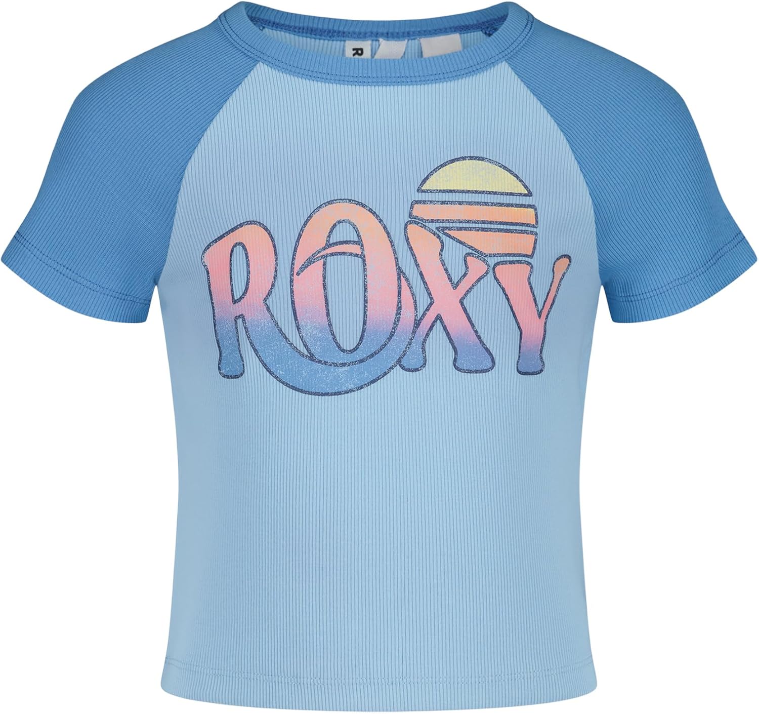 Roxy Girls' Short Sleeve Snug Fit Ribbed Tee, Crew Neck Graphic T-Shirt, Soft & Comfortable