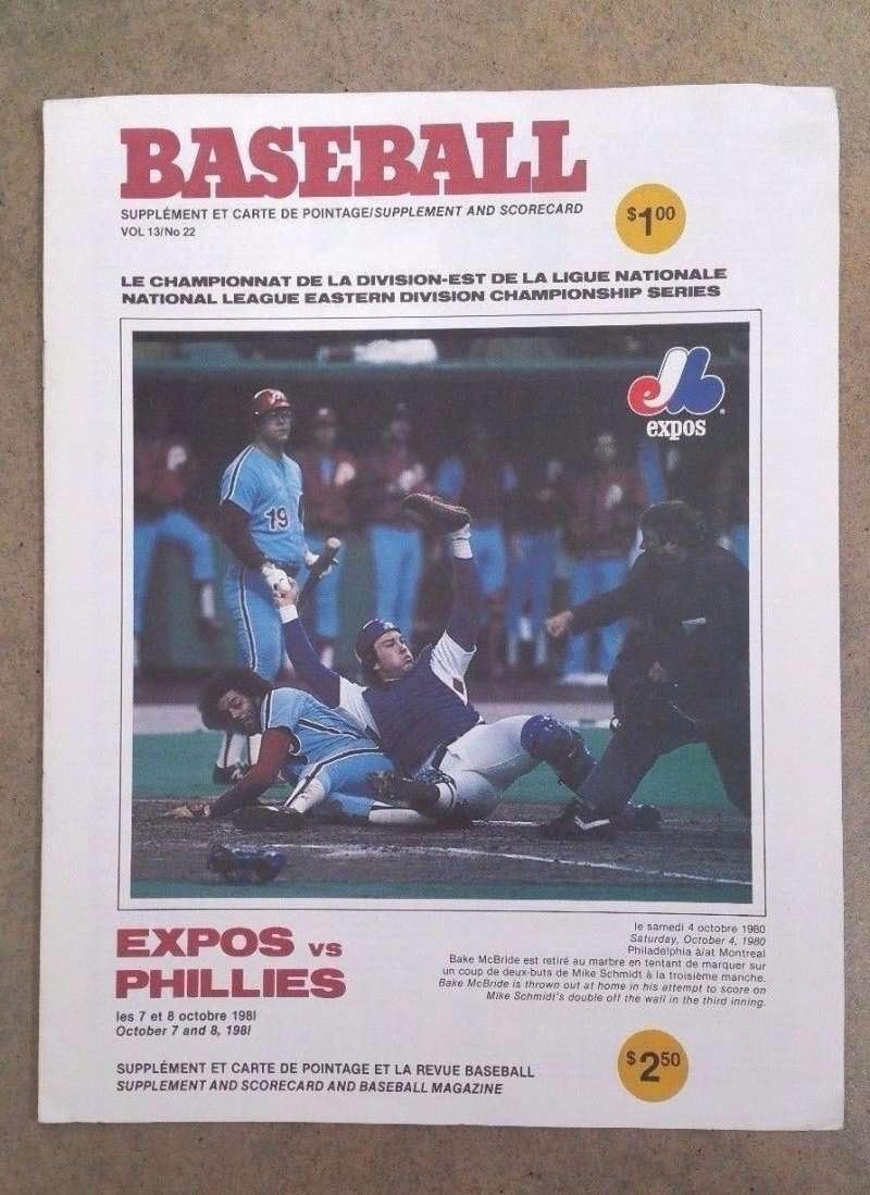 Adelson Sports Original BASEBALL EAST DIVISION PLAYOFFS PROGRAM 1981 - PHILLIES vs MONTREAL EXPOS - RARE