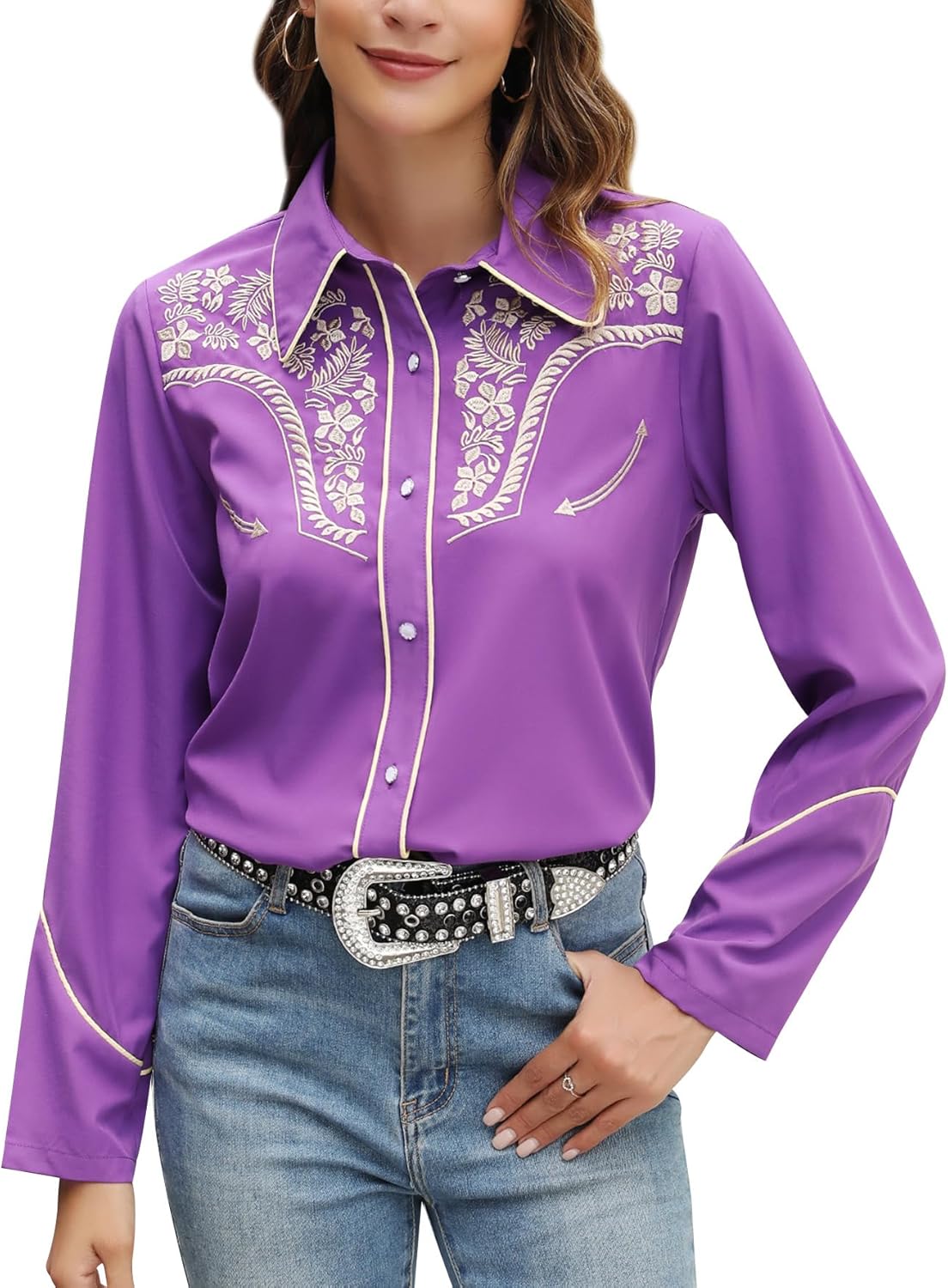 Western Shirts for Women Embroidered Long Sleeve Bhutan Ubuy