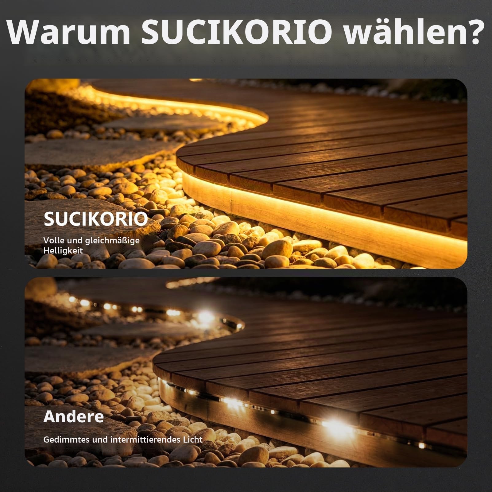 10m Silikon Neon LED Streifen Aussenbereich 230V Direktanschluss Wasserdicht Feuerfest IP65 Led Strip Warmweiss 3000K LEDs Schlauch Außen Flexibler Lichtband mit Netzteil für Küche, Outdoor