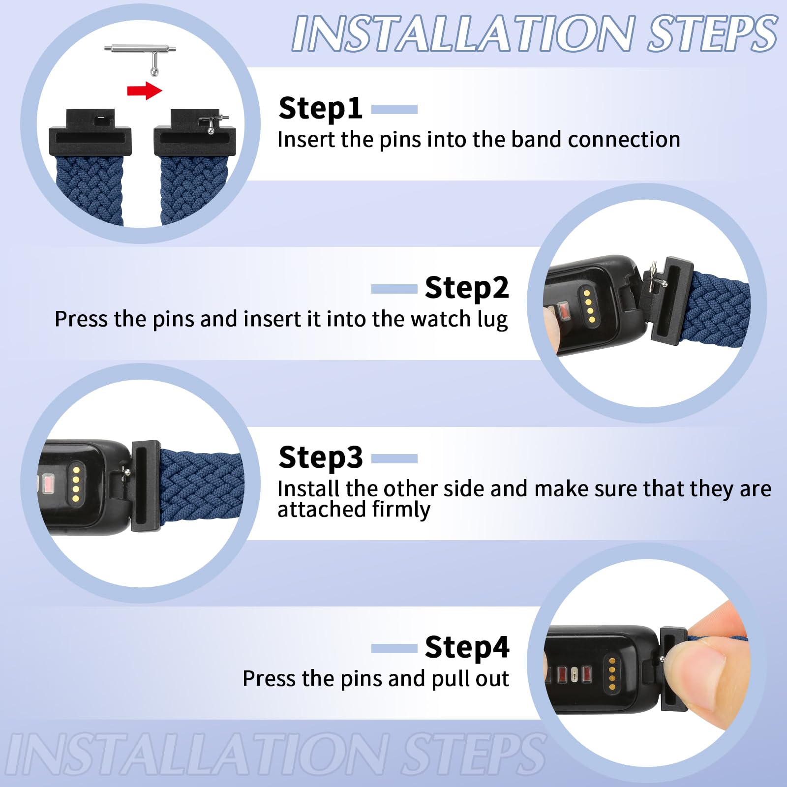 KIBDSNG Adjustable Braided Watch Strap Compatible with Fitbit Inspire 3/Inspire 2/Inspire HR/Inspire/Ace 3/Ace 2 - Image 5
