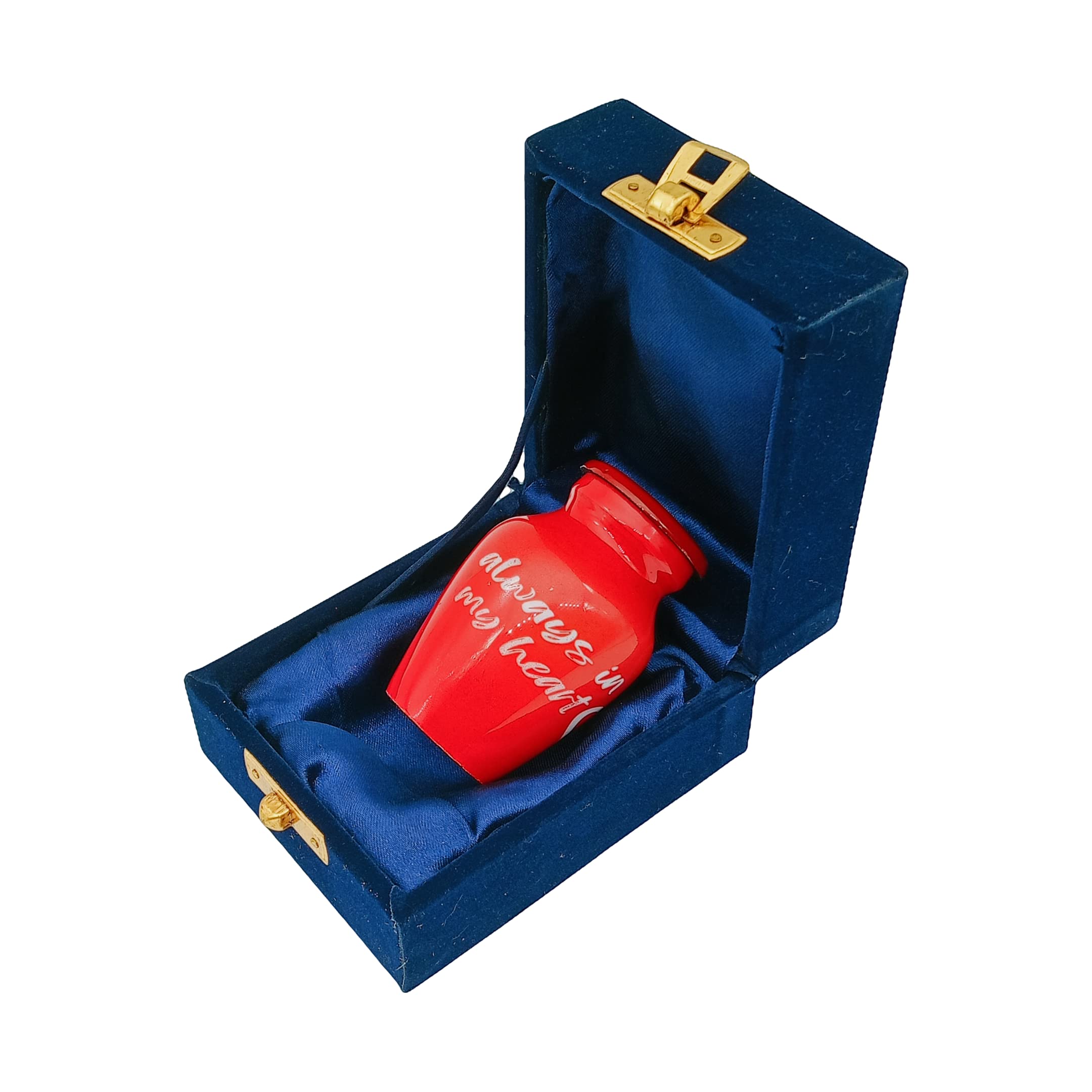 Small Urns Mini urns Small Cremation Urn in Red |Always in My Heart| Urn Funeral Urn for Pet or Human Ashes urn for Memories Funeral Small Urn Decorative urns Mini URNS with Velvet Box