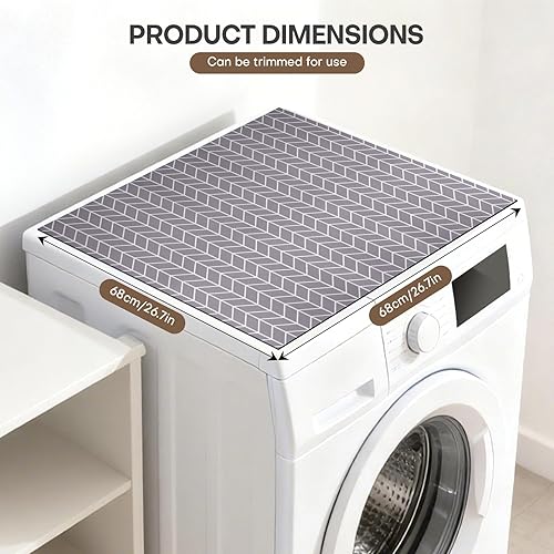Miniatura 2 de Fundas para lavadora y secadora para la parte superior, 27 x 27 pulgadas, alfombrilla protectora para lavadora y secadora, alfombrilla protectora de