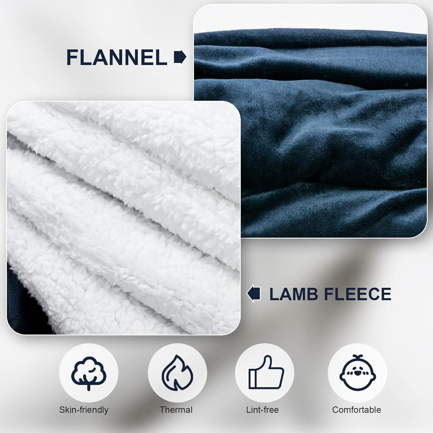 review Qoosea Heated Blanket Throw Electric Blanket Twin 50*60 inch Soft Sherpa Flannel Heating Blanket Wrap with 10 Heating Levels 9 Timer Settings Auto Shut Off Warm for Home Office Room Blue