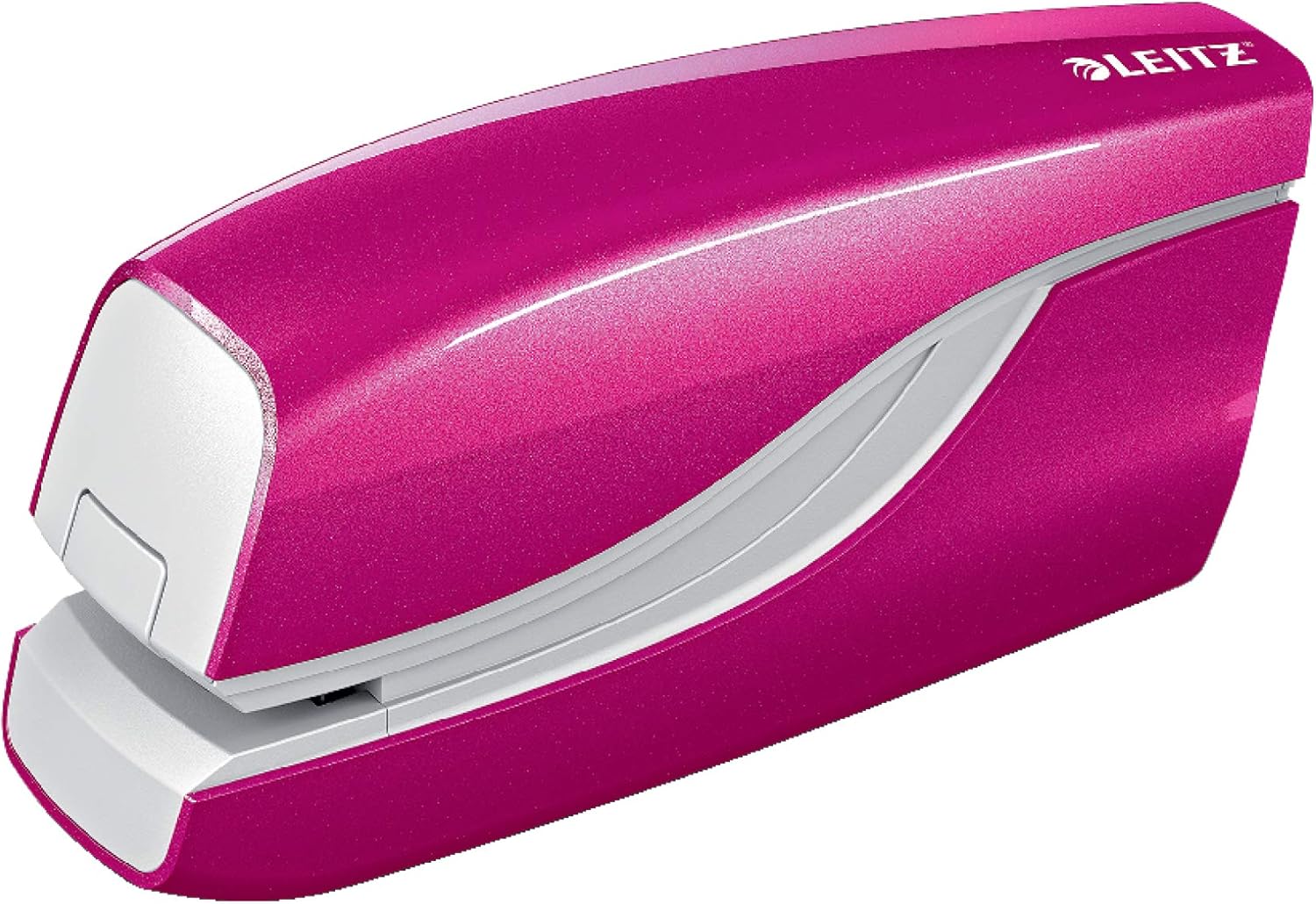 Leitz Electric Stapler, 10 Sheet Capacity, Battery Powered, WOW Range, 55661023 Metallic Pink