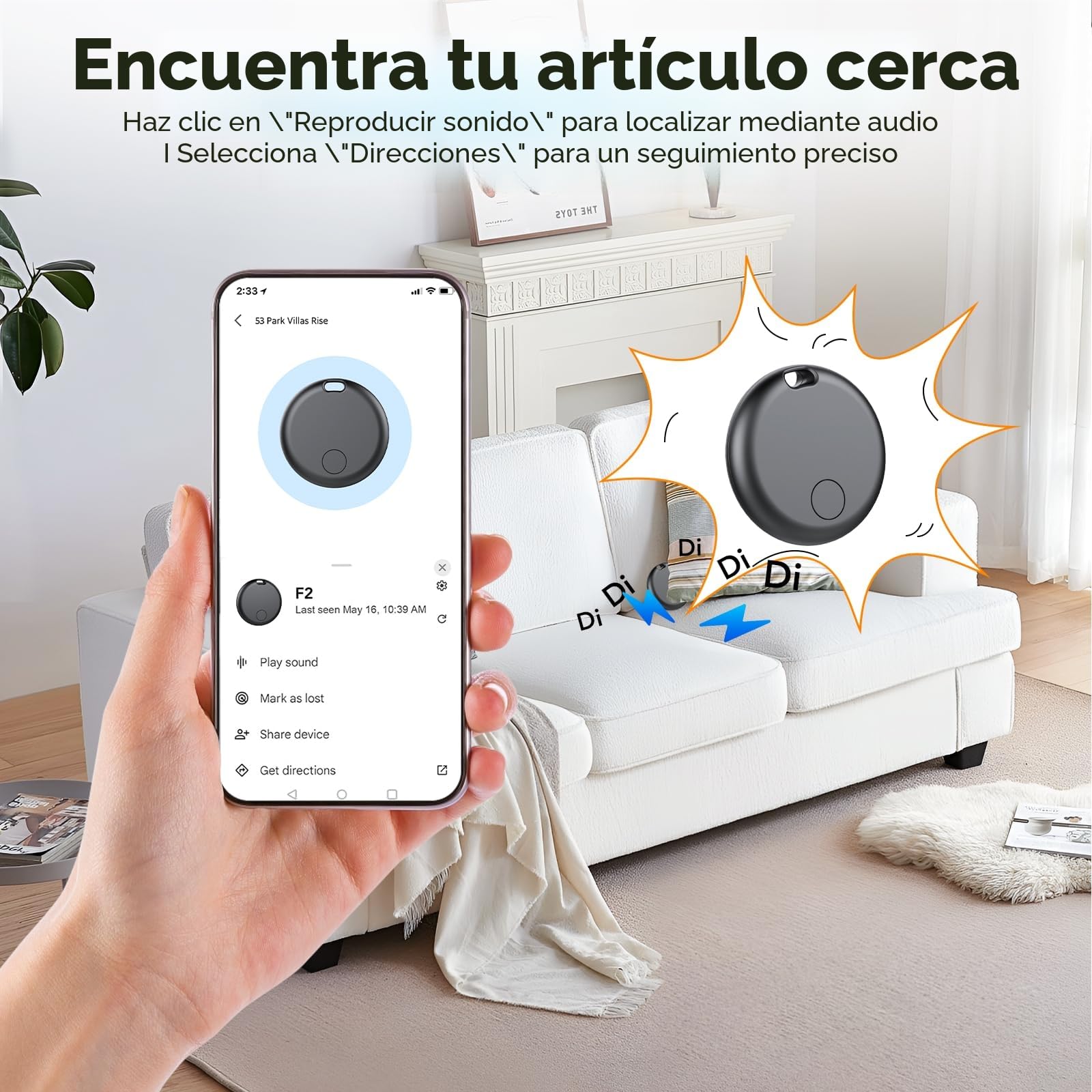 Android Smart Tracker Tag, Localizador Bluetooth Compatible con Google Find Hub (Solo Android), Air Tracker Tag Llavero para Maleta, Llaves, Equipaje, Impermeable IP68 (Paquete de 4)