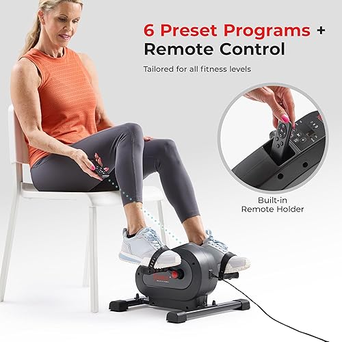 Miniatura 31 de Sunny Health & Fitness Smart Under-Desk Bike Exerciser, Low-Impact Cardio Cycling Equipment for Home/Office, Mini Paddler for Arm/Leg Mobility