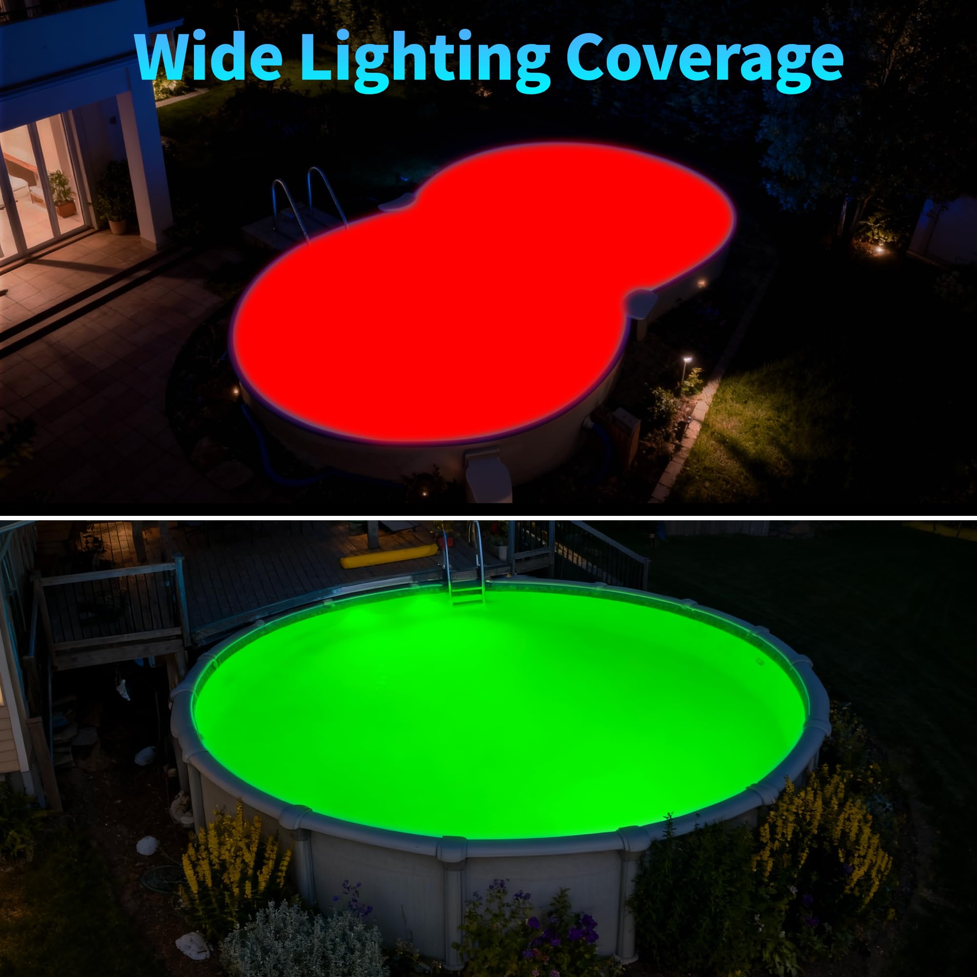 25W Luci Piscina LED con Filettatura 2", 12V RGB Lampade per Piscinas Fuori Terra Acciaio, Controllo APP, Dimmerabile e Timer,IP68 Impermeabile Riempito Resina Faretto Piscinas con Cavo 9,5m