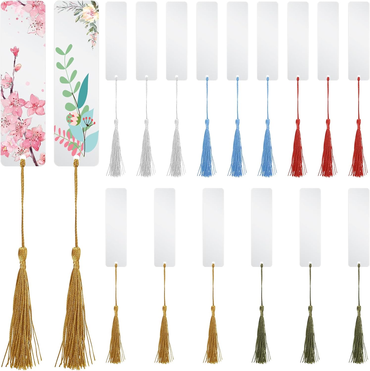 17 Pcs Acrylic Bookmarks Blanks, Clear Blanks Bookmarks