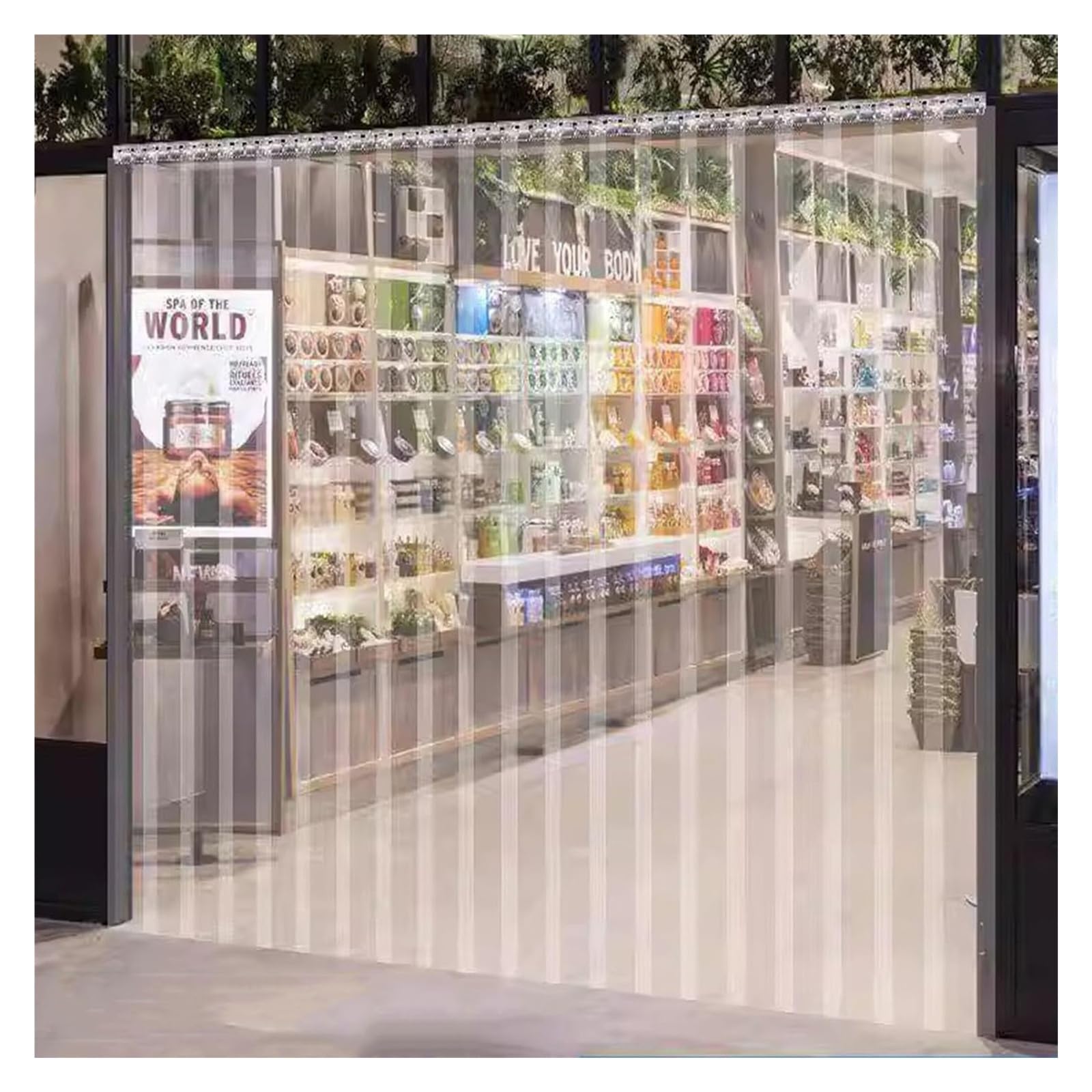 Qulamrdk PVC Strip Curtain Kit Transparent Door Plastic Vinyl Replacement, Freezer for Warehouse, Shops, Coldroom, Garage(165x240cm/64.96x94.49in)