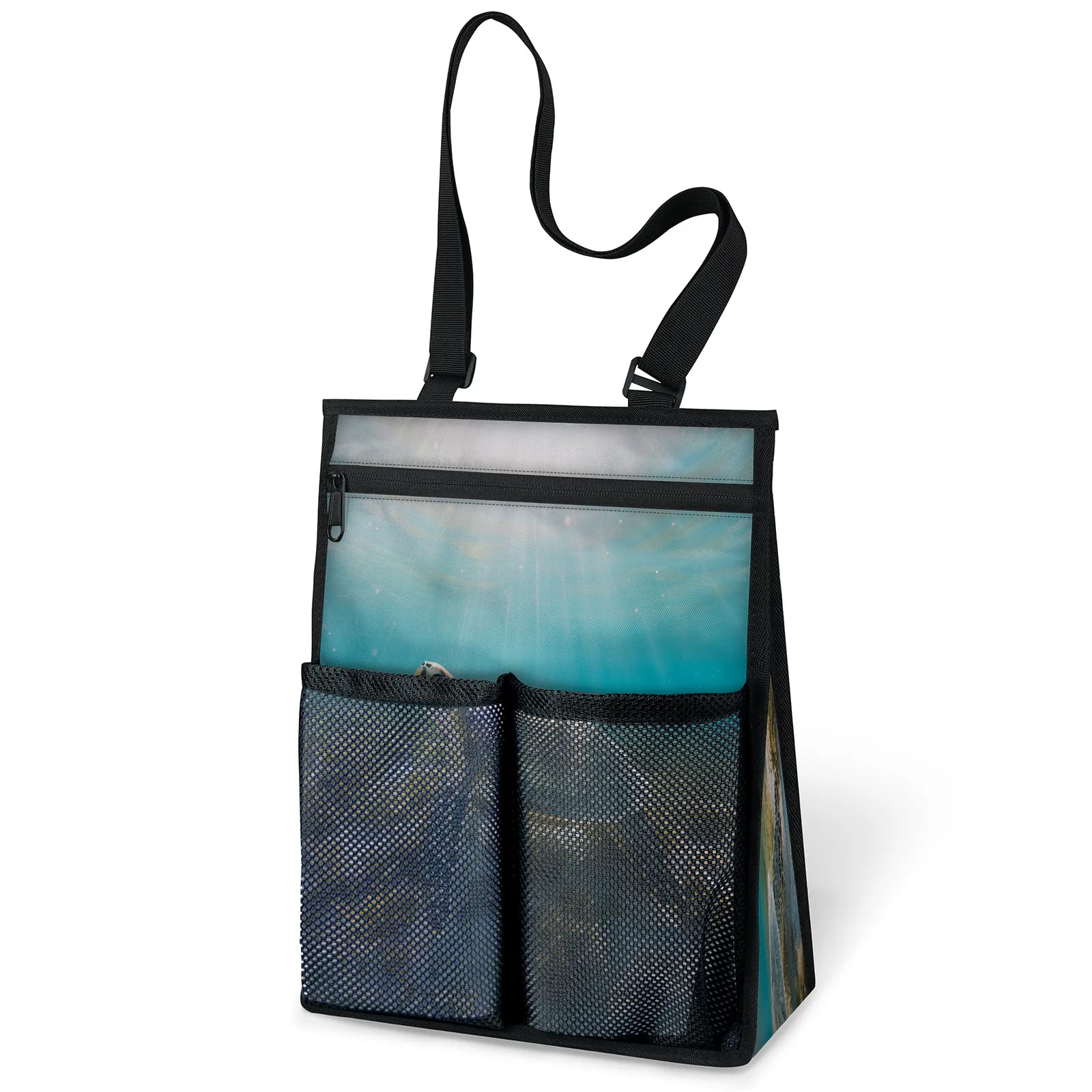 Ourtheme Ocean Sea Turtle Portable Shower Bag for Travel Gym Camp Beach Tote Shower Caddy Bags Hanging Toiletry