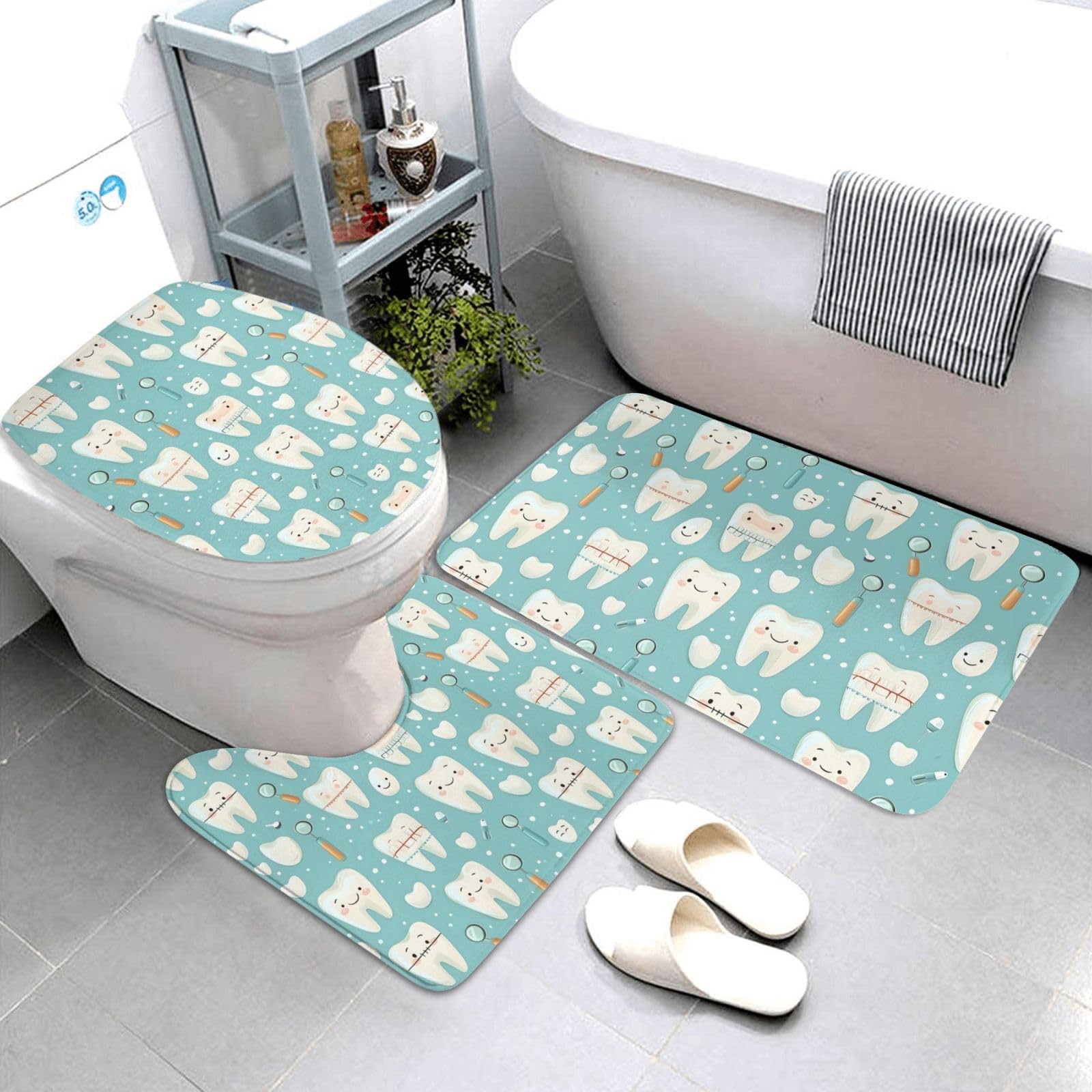 Tapis de salle de bain ultra absorbant lavable et antidérapant en U