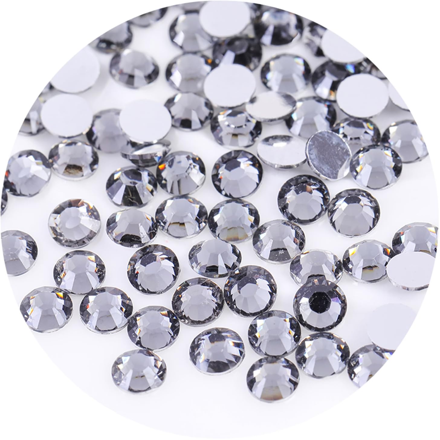 1440 Pcs SS20 5mm Flatback Rhinestones for Nails Art Crafts Glitter Round Gems Crystals DIY Clothes Shoes（Light Grey)