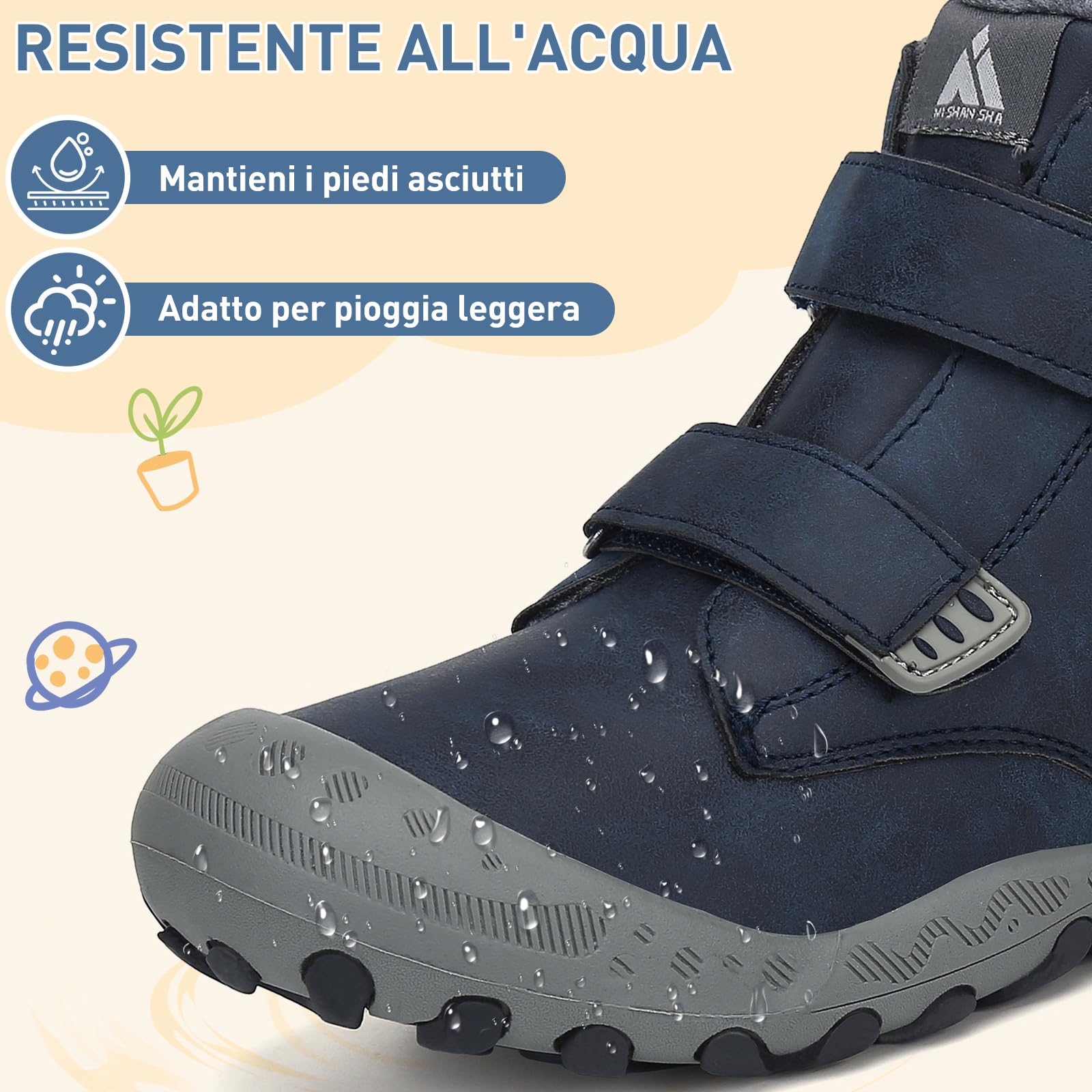 Mishansha Scarpe Invernali Bambini Stivaletti Neve Blu Scuro 26EU