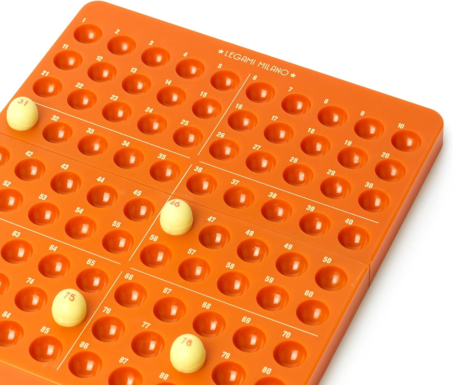 Legami bingo number board with called balls