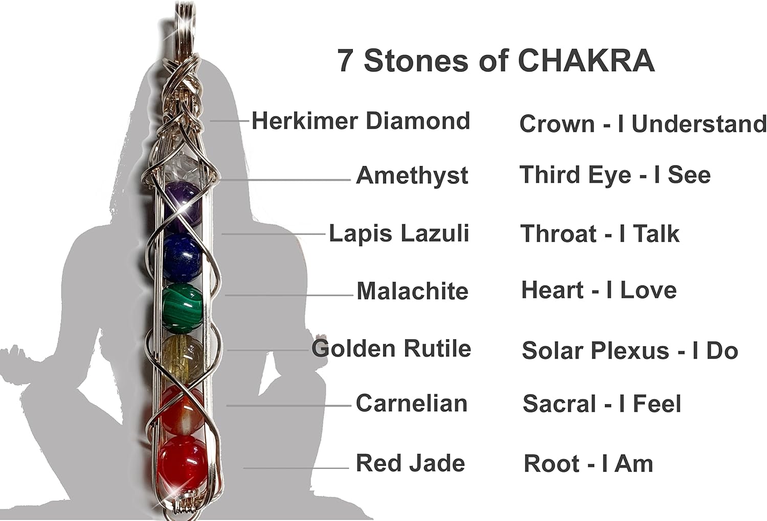 Natural Chakra Healing Necklace 7 Crystal Pendant Energy Balancing Reiki Wire Wrapped - Image 6