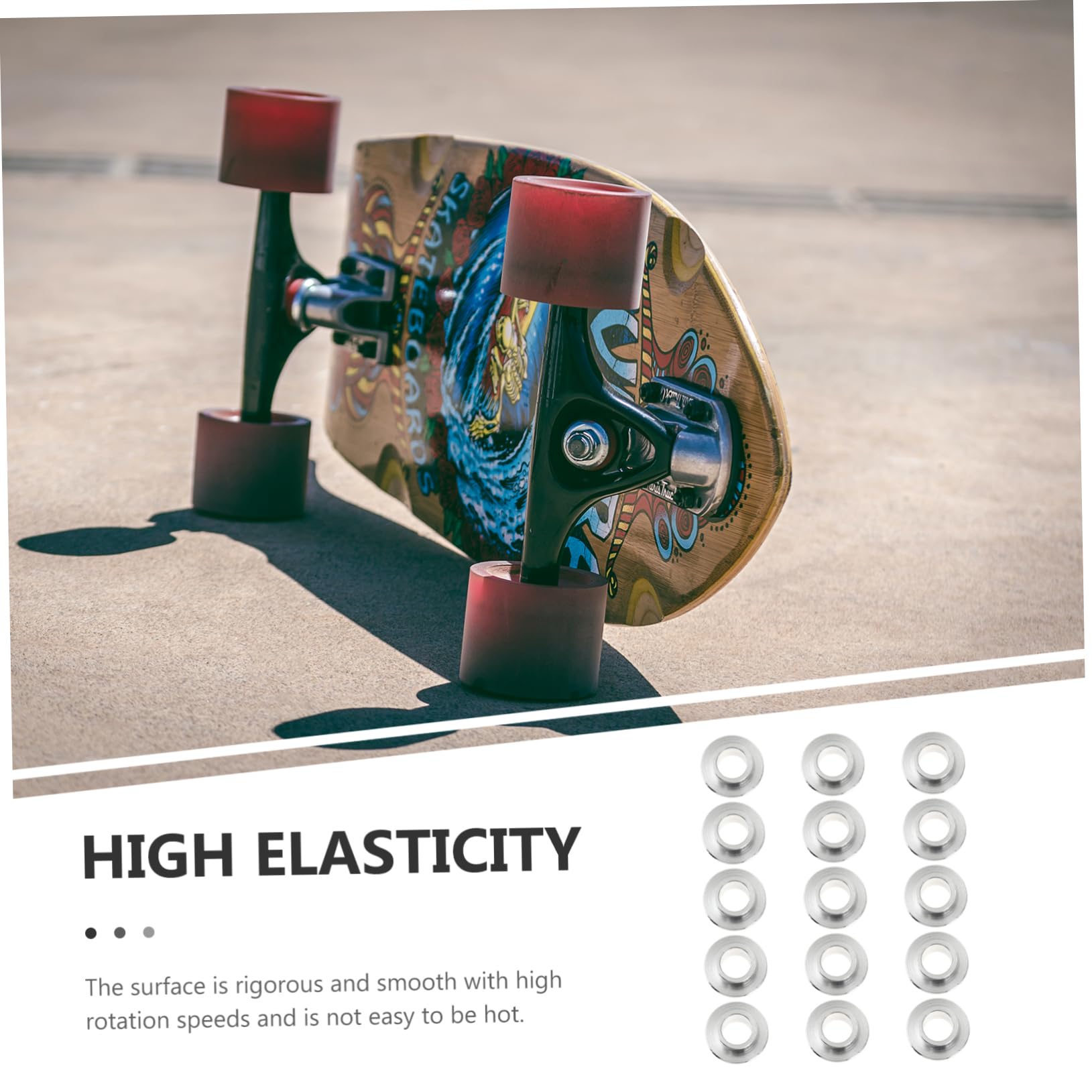 ifundom 2sets Skateboard Wheel Bearings Universal Inline Skating Parts Metal Construction High Speed Long Life 15pcs*2